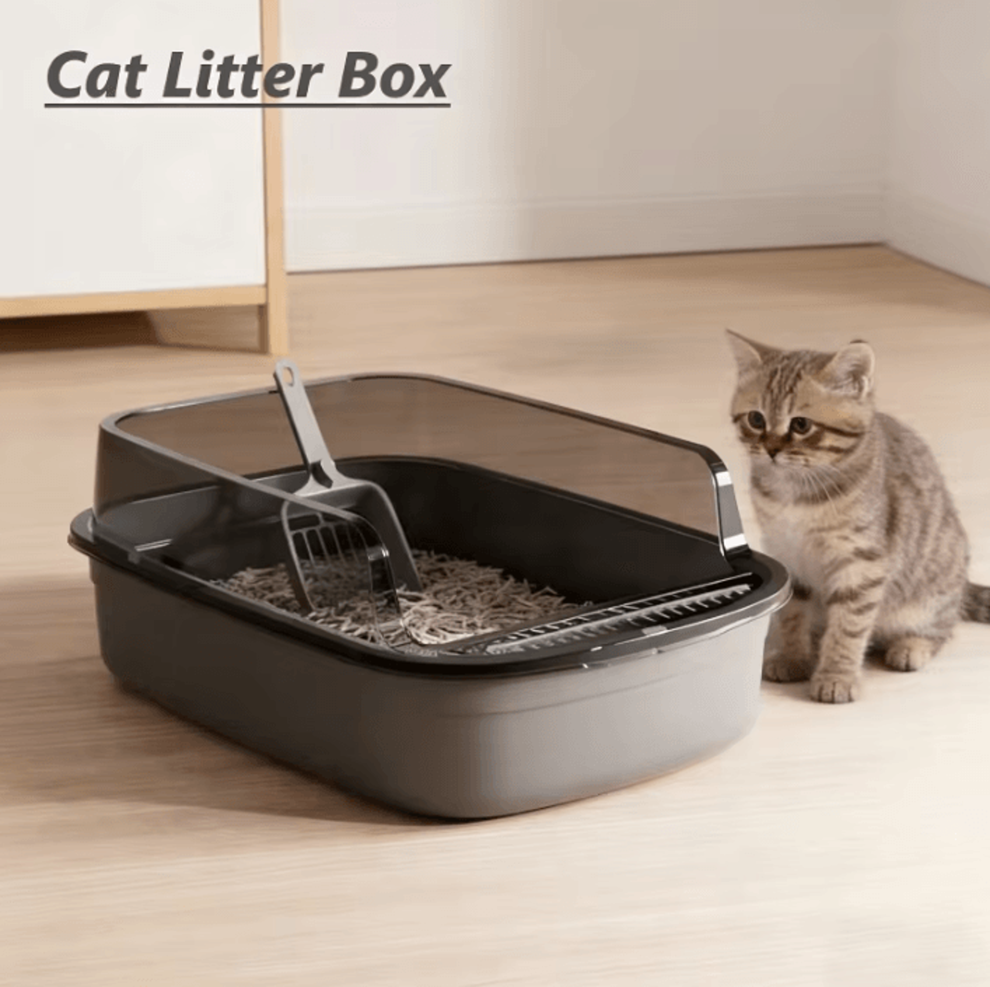 SplashGuard SemiEnclosed Cat Litter Box 9