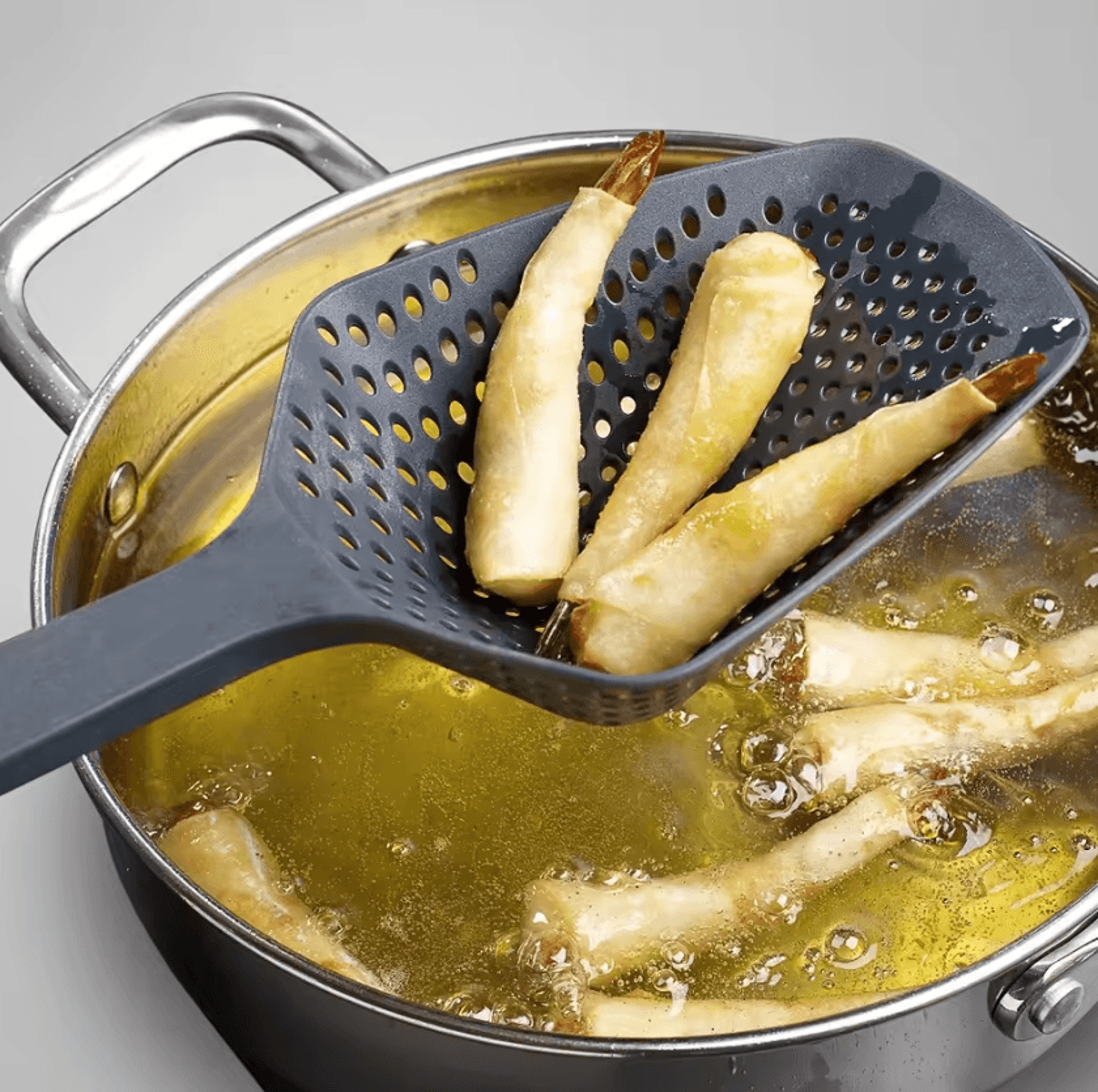 EasyDrain Pasta Strainer Spoon  Slotted Serving Scoop 0