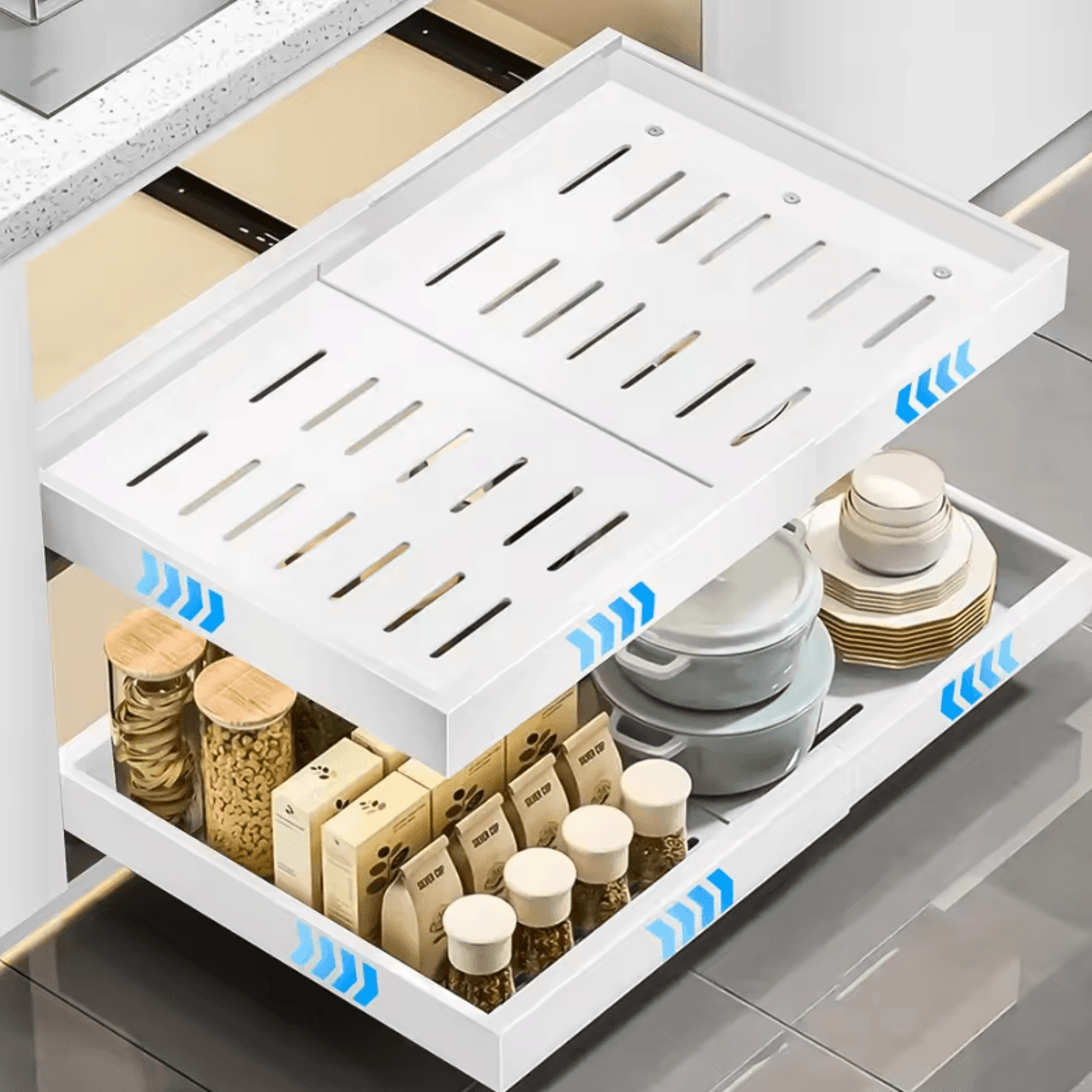 SlideMax PullOut Cabinet Organizer  Expandable Storage Drawer 1