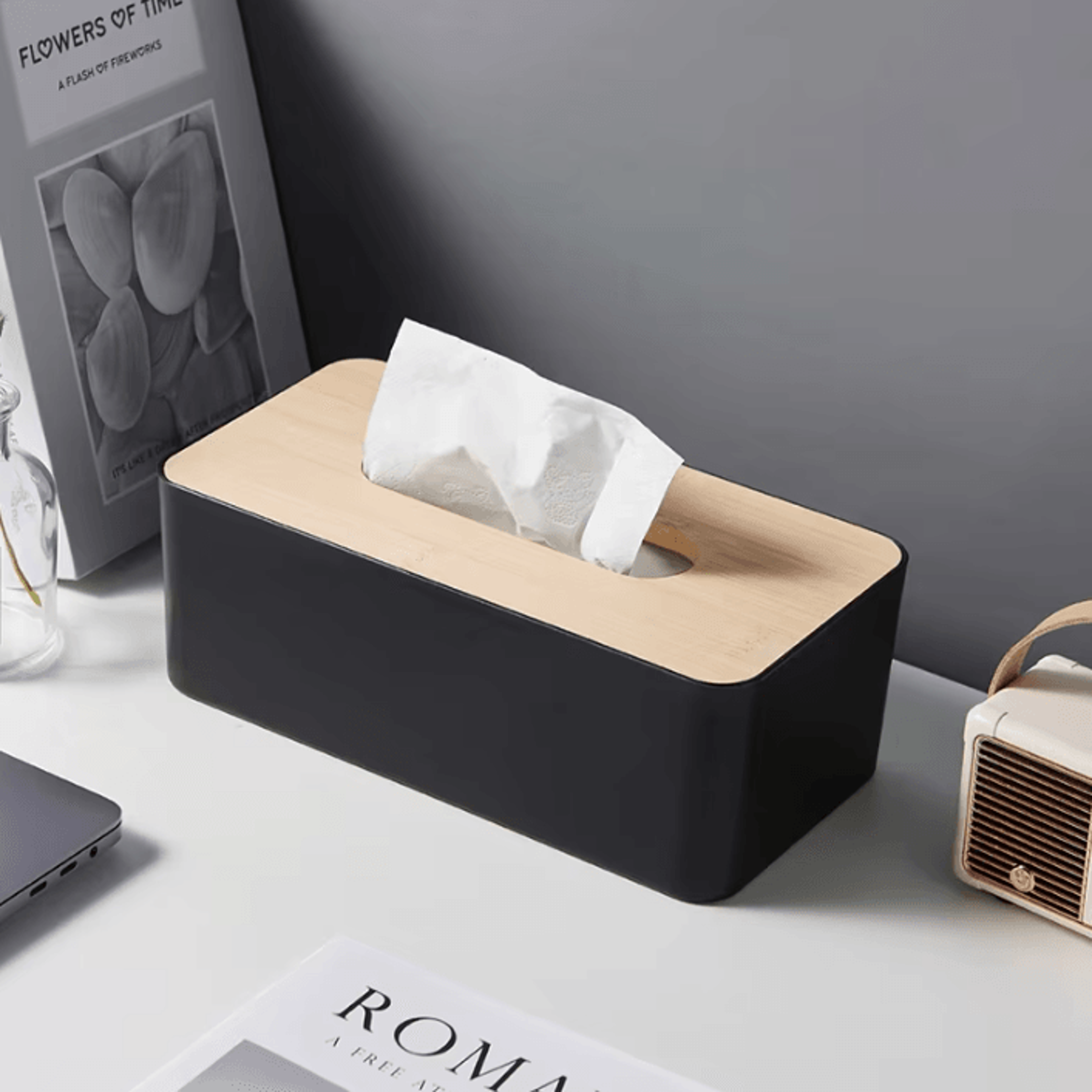 BambooLuxe Tissue Box Cover  Waterproof Tissue Holder 0