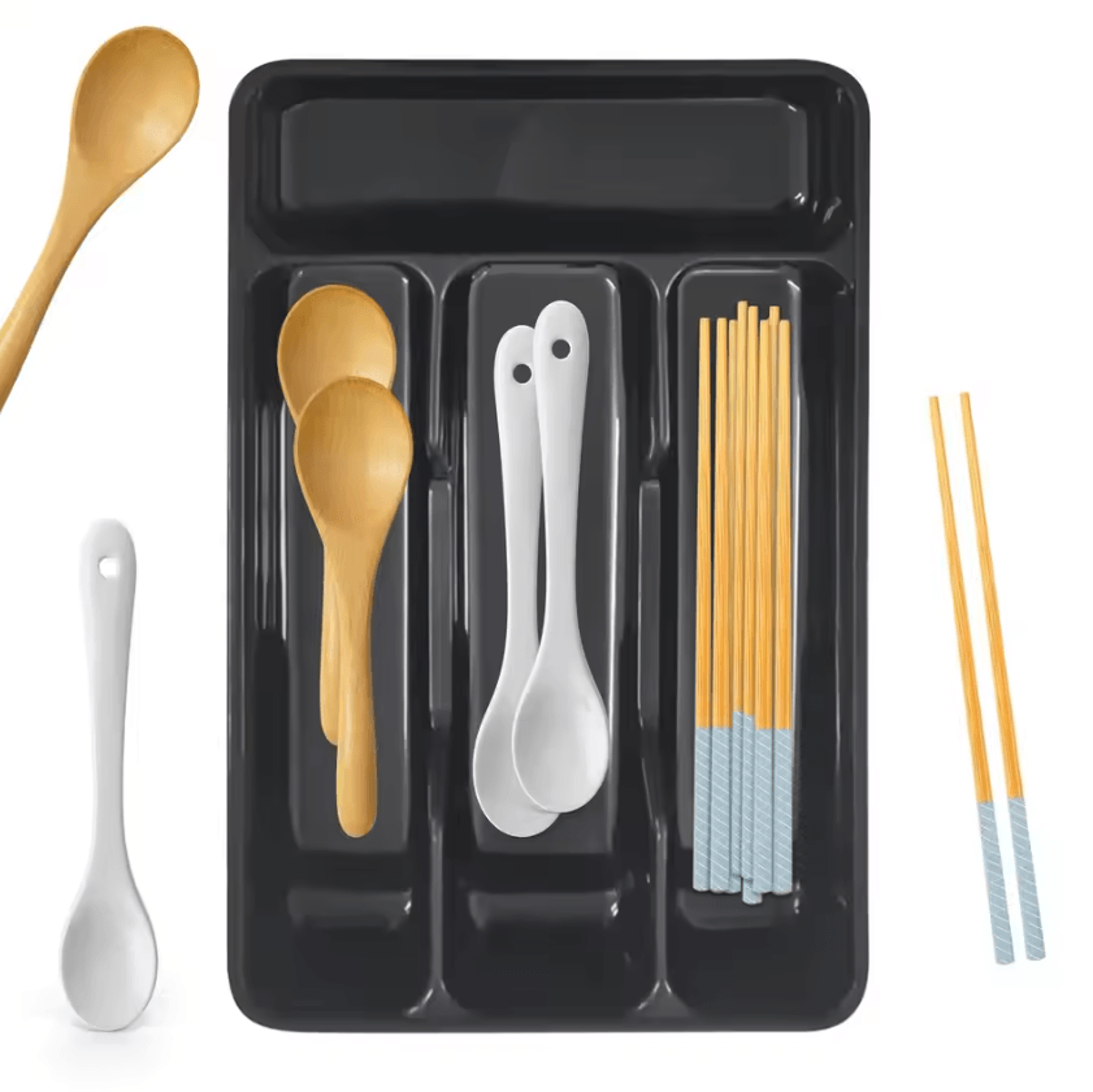 NeatSort Compact Silverware Organizer  4Compartment Flatware Tray 0