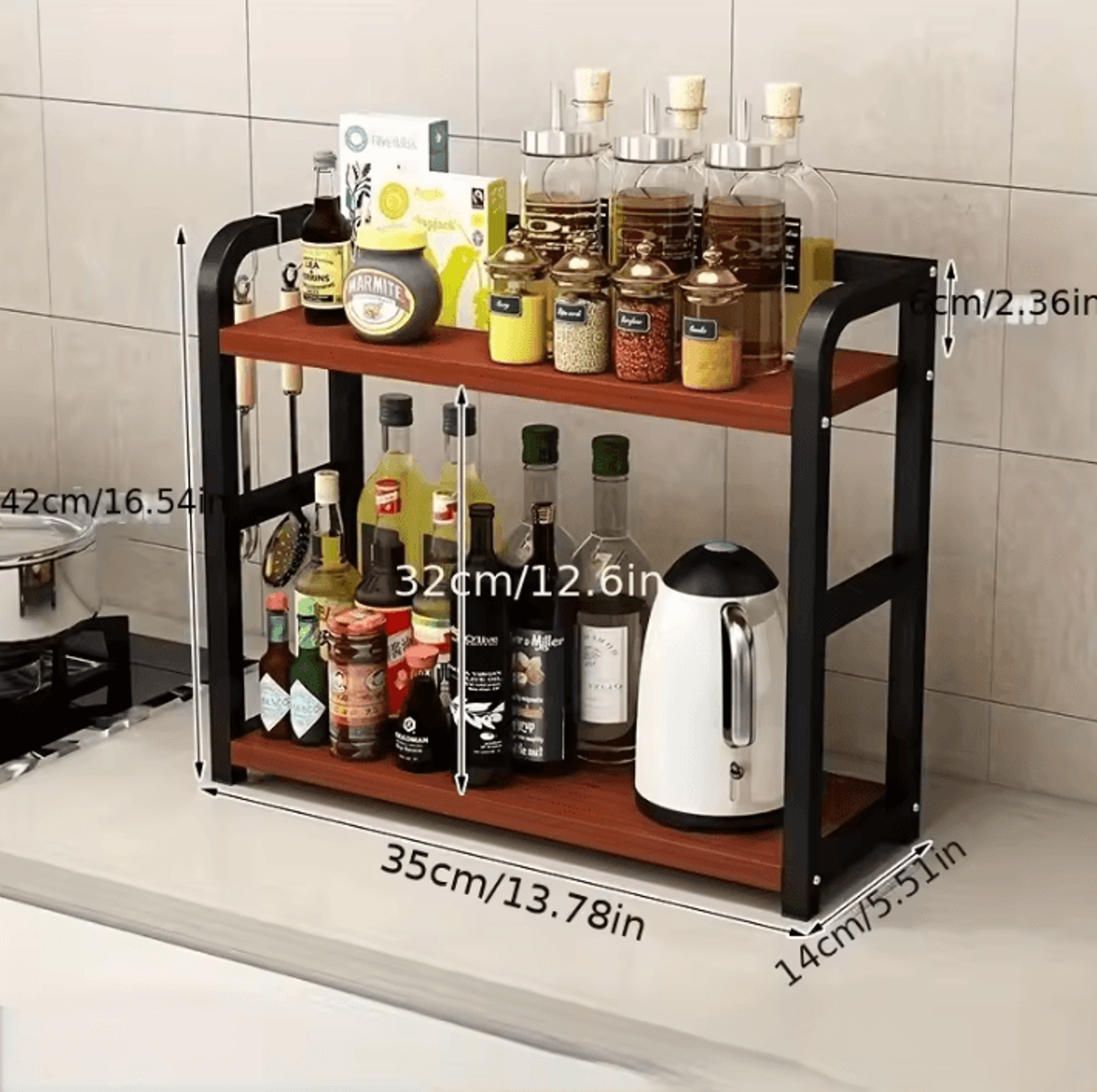 BrewSpace 2Tier Coffee Station Organizer Shelf 3