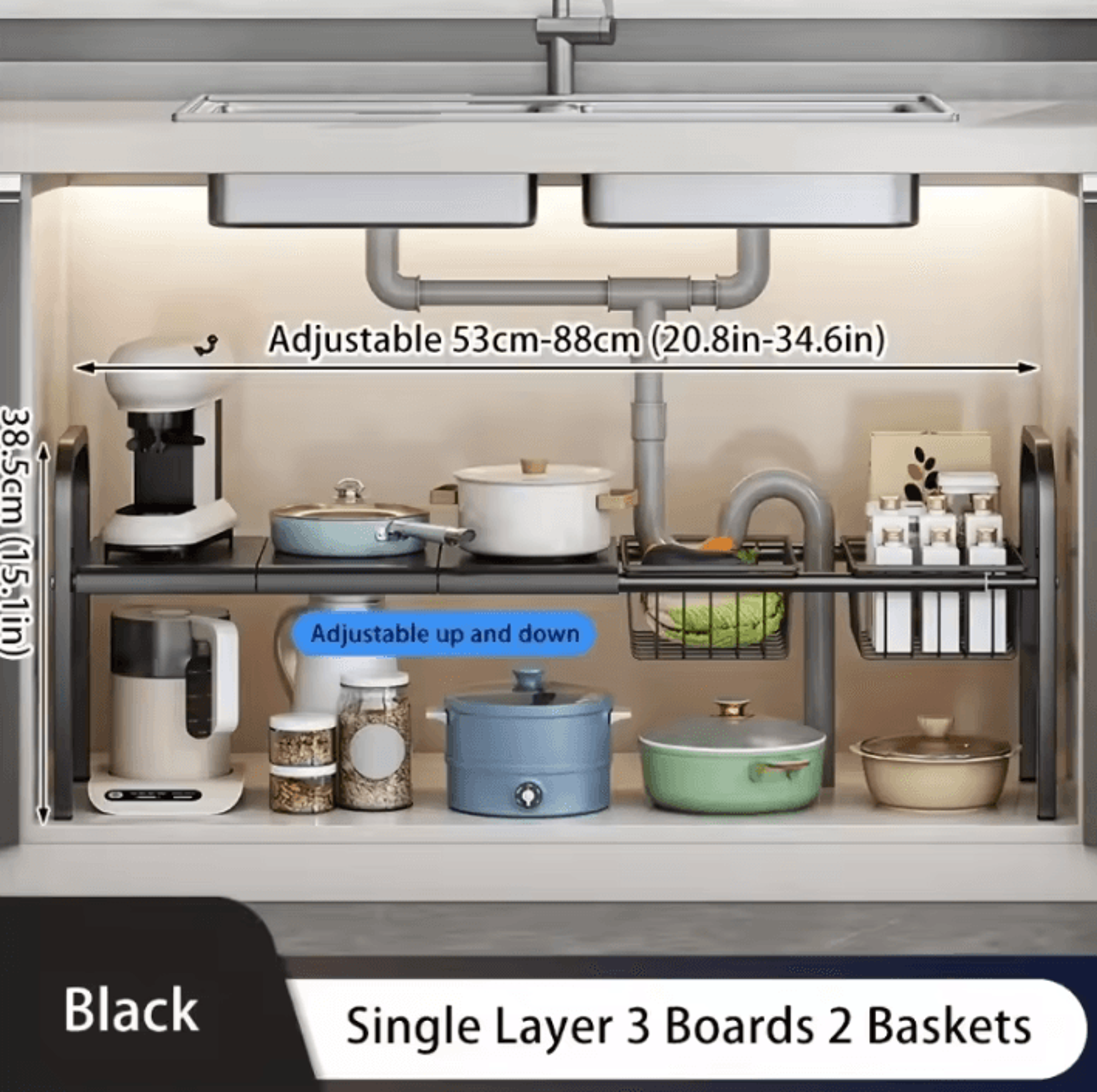 FlexiSpace Expandable UnderSink Storage Organizer 2