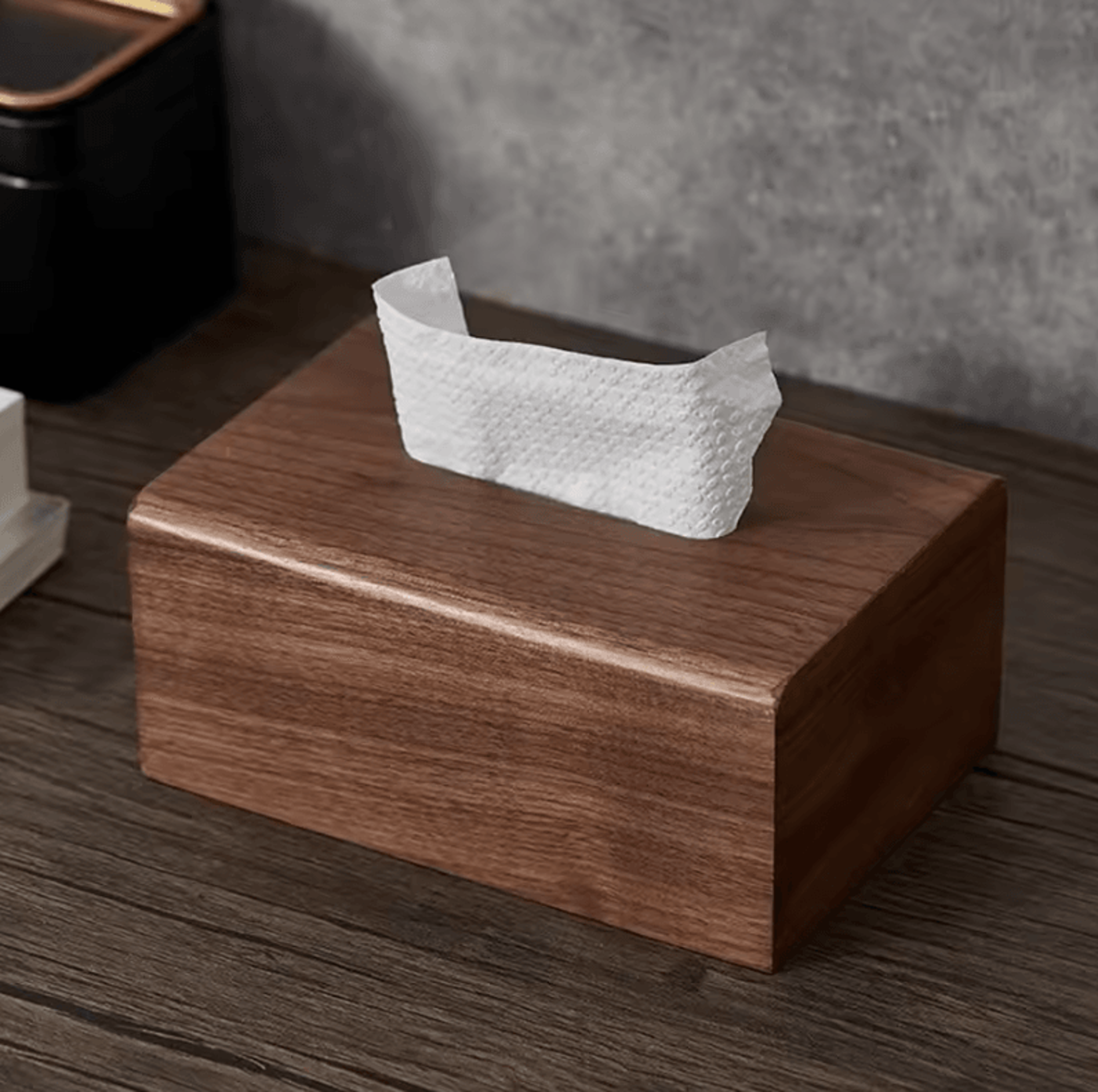WalnutLuxe Solid Wood Tissue Box Cover 2