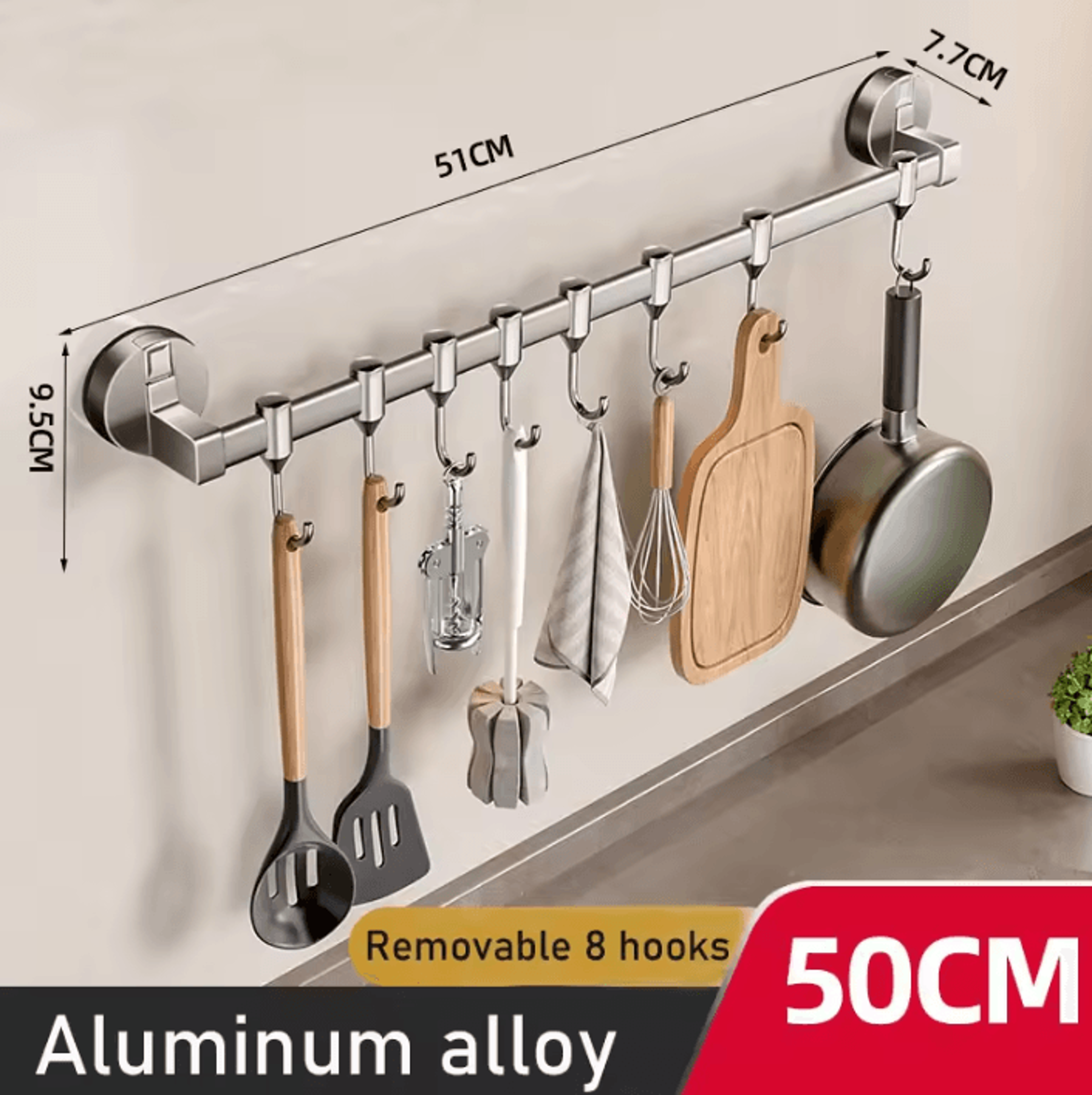 VacuMount Suction Cup Kitchen Storage Hook Rack 5