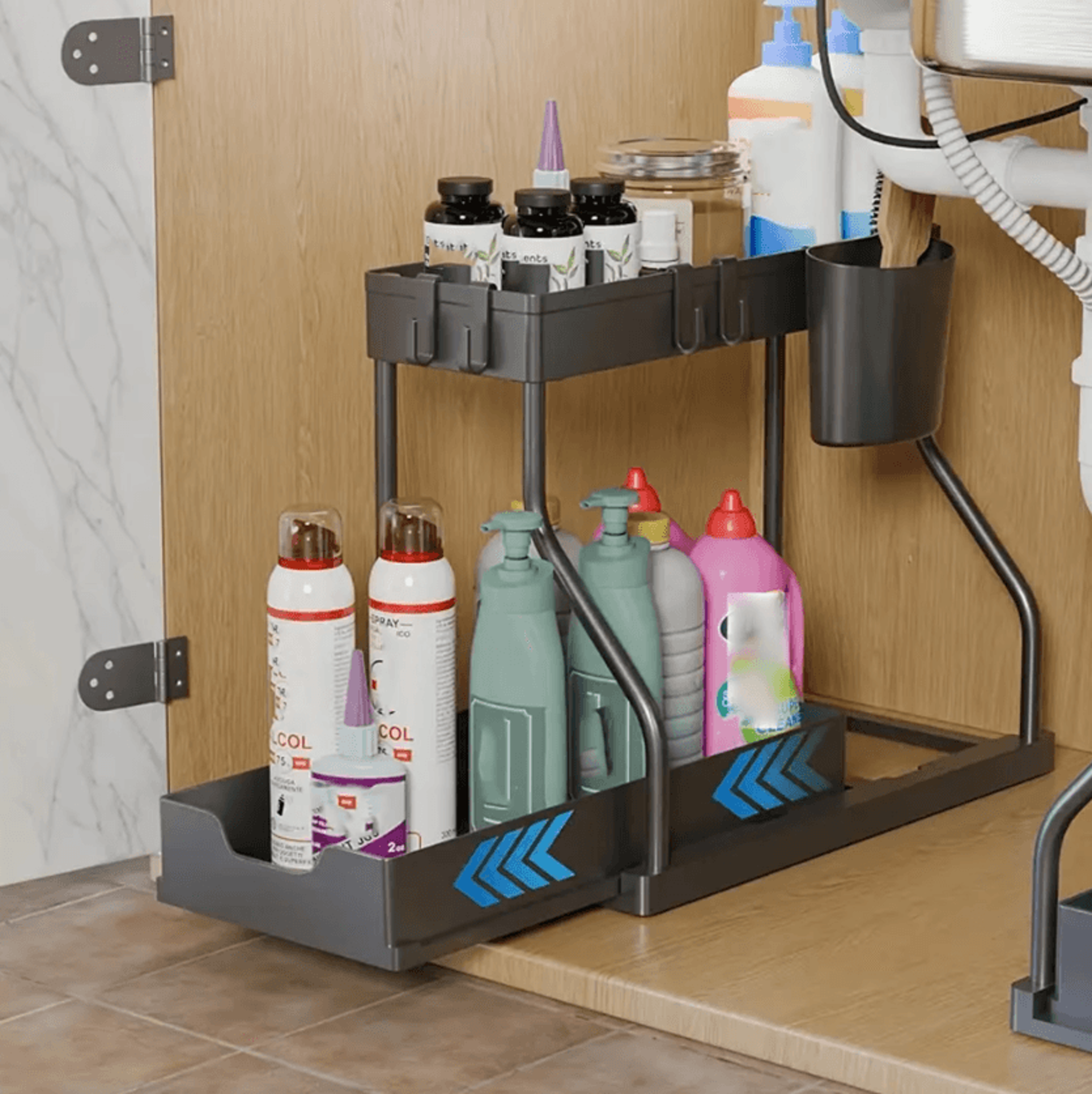 SlideMax DoubleLayer PullOut Storage Organizer 1