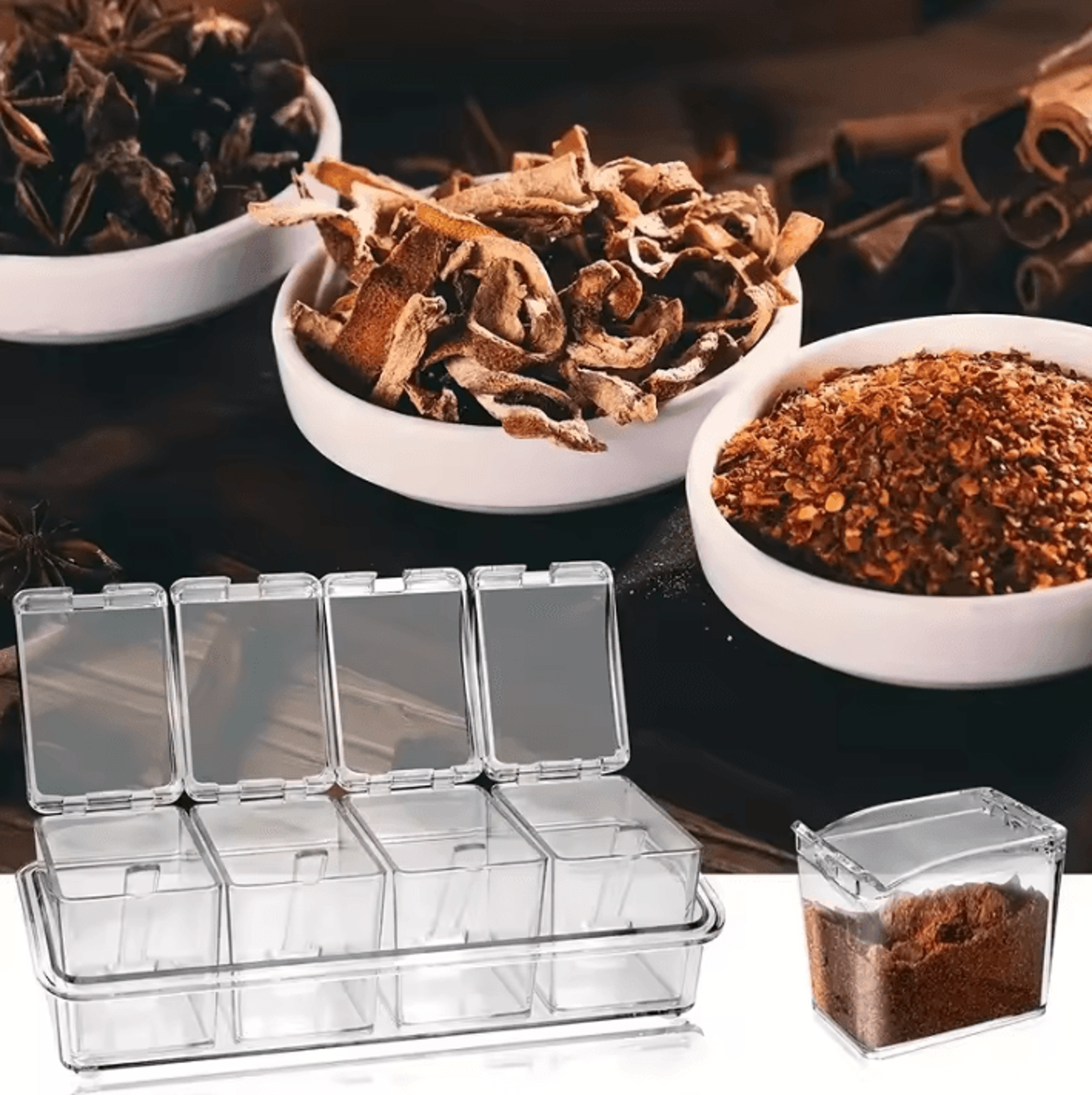 ClearServe 4in1 Seasoning Storage Container Set 2