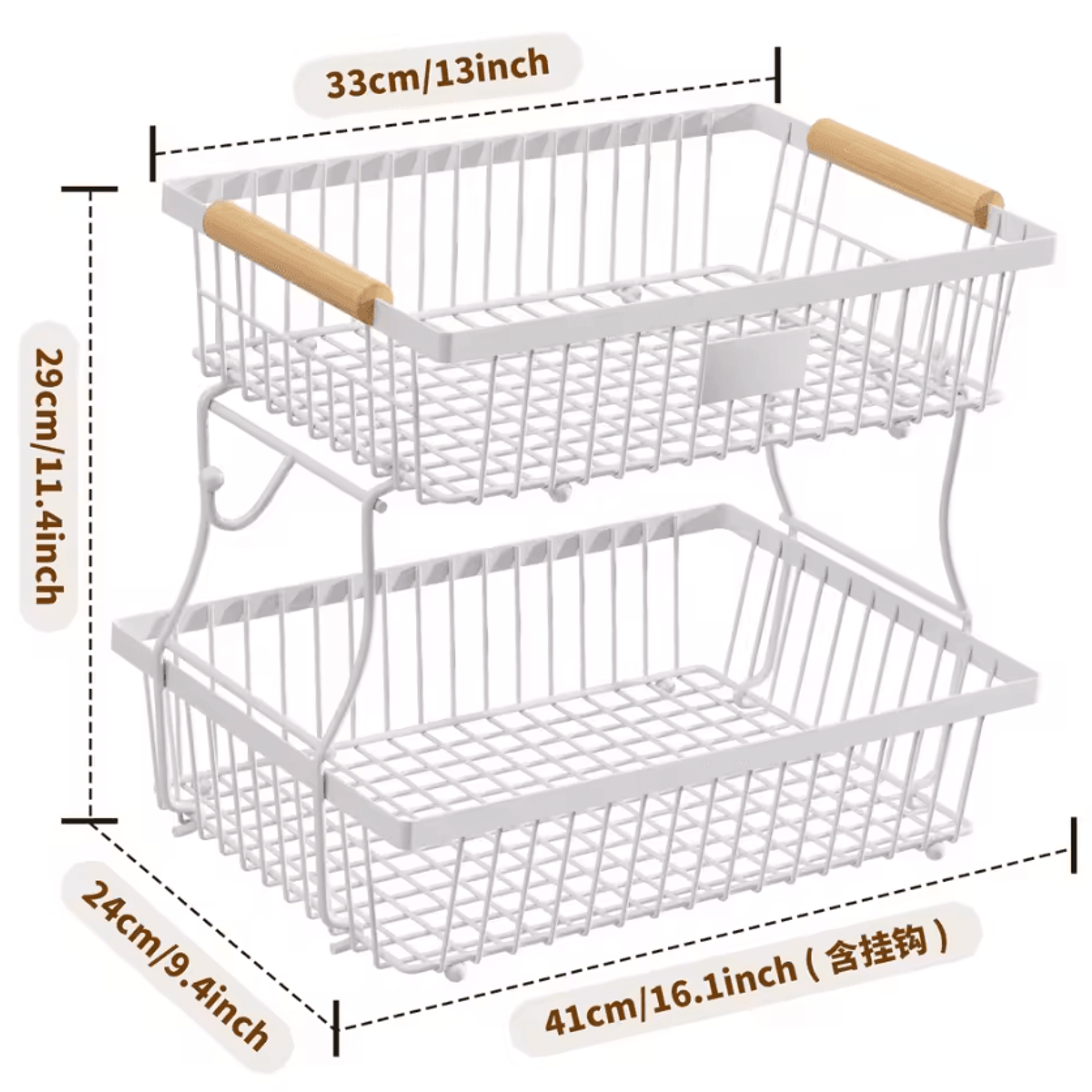 HarvestTier DoubleLayer Fruit  Vegetable Storage Stand 3