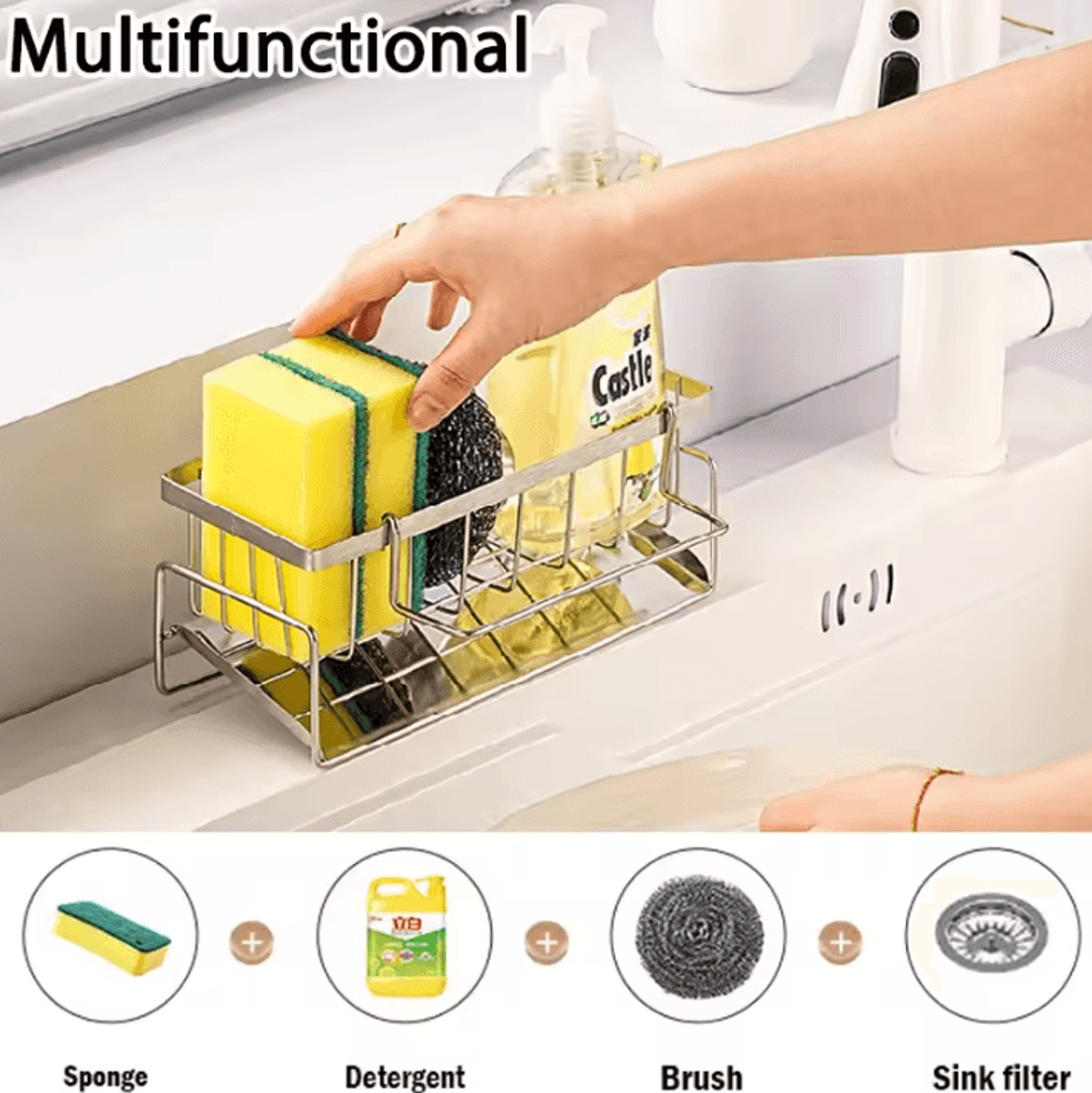 SteelFlow Sink Organizer Drain Rack 1