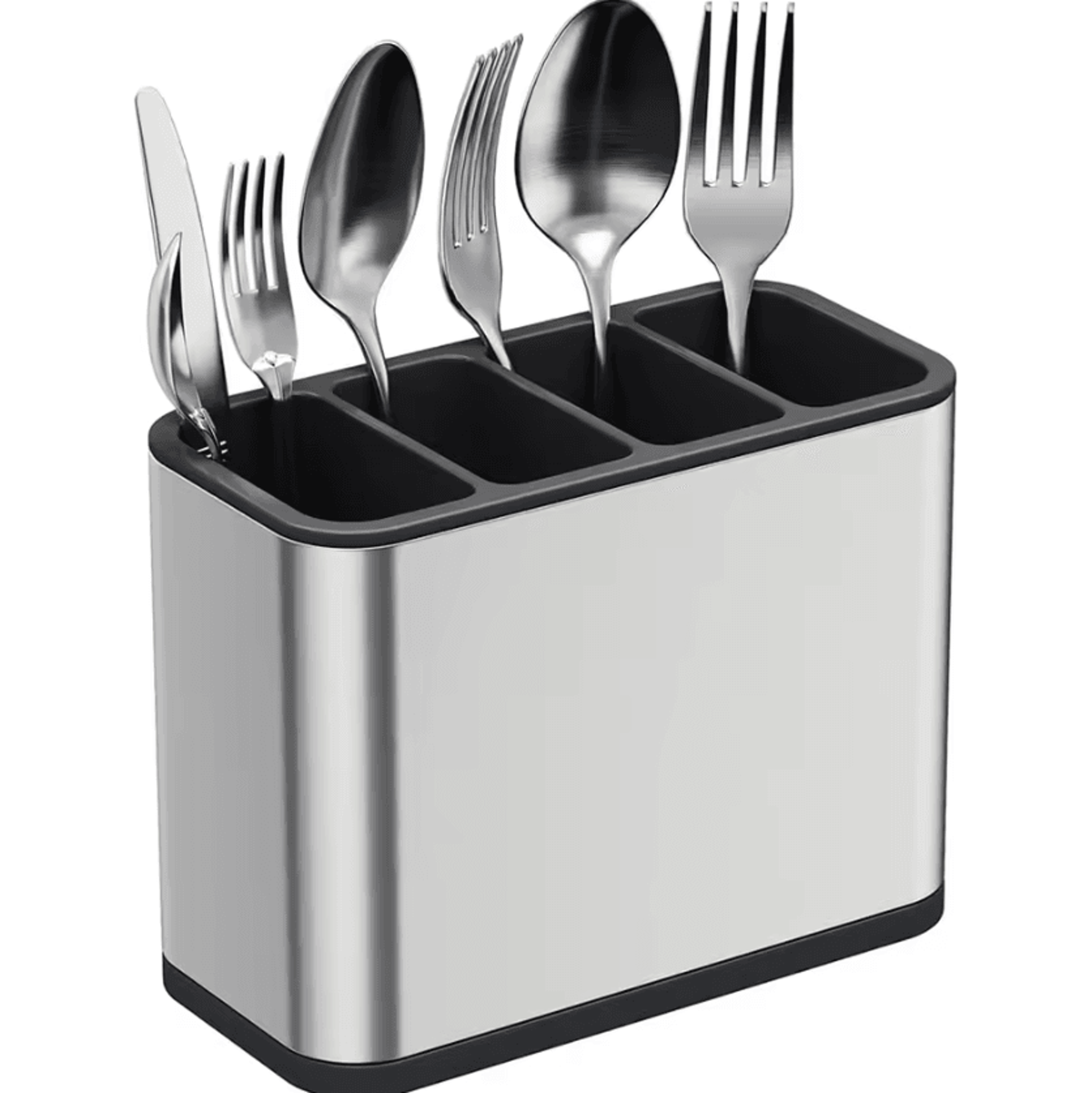 Stainless Steel 4Compartment Silverware Caddy  Utensil Drying Organizer 0