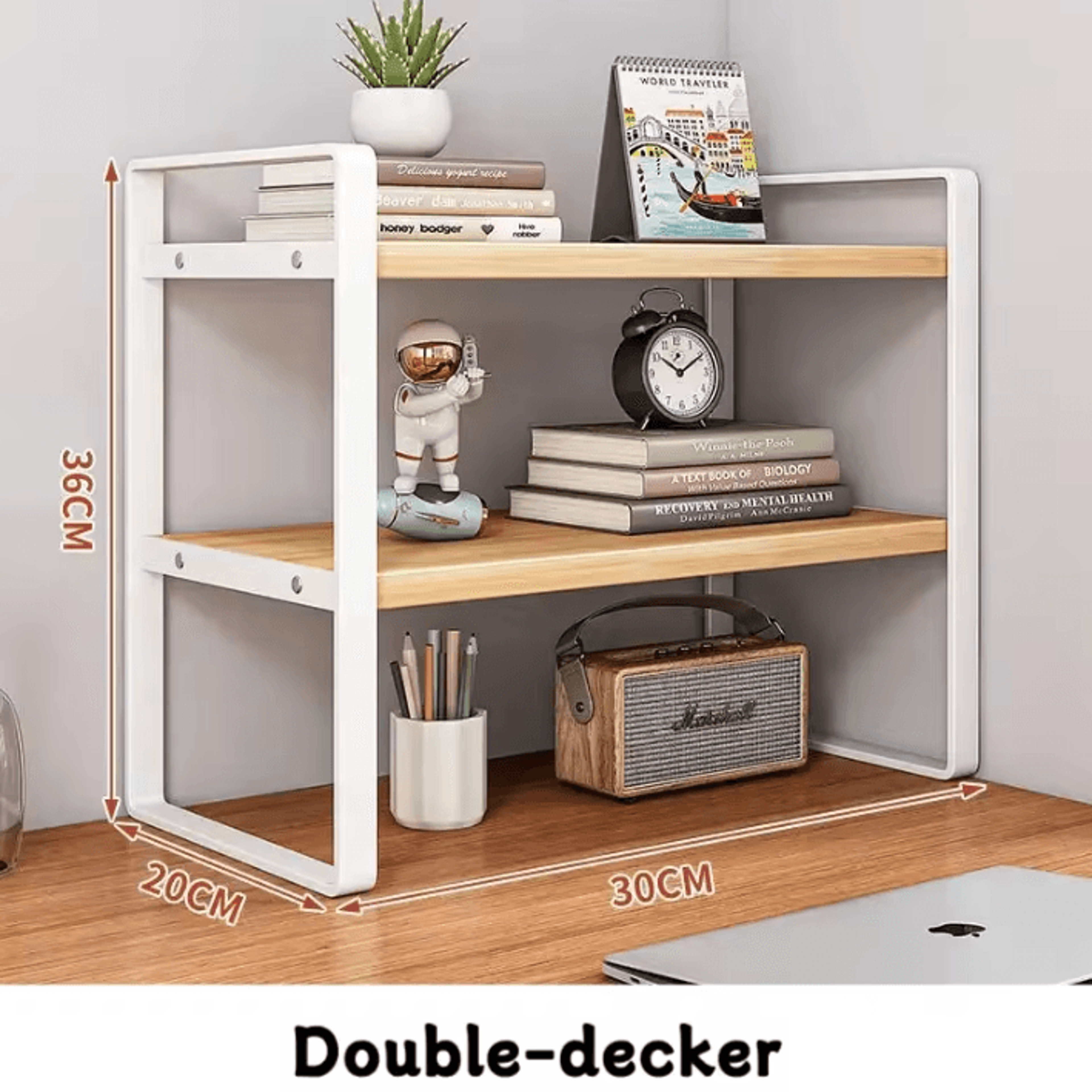 Minimalist MultiTier Iron Desk Organizer Shelf For Office  Home Workspace 3