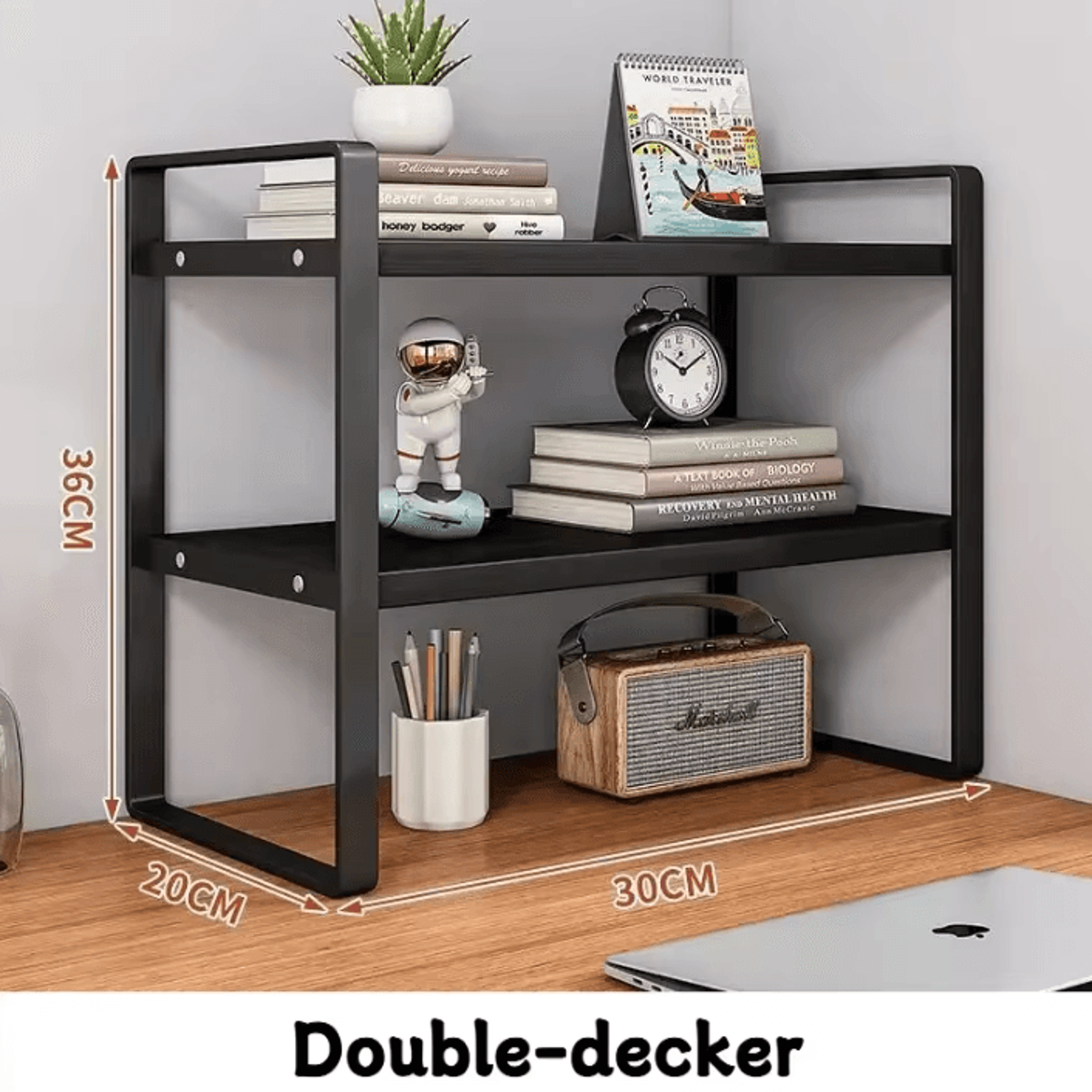 Minimalist MultiTier Iron Desk Organizer Shelf For Office  Home Workspace 4