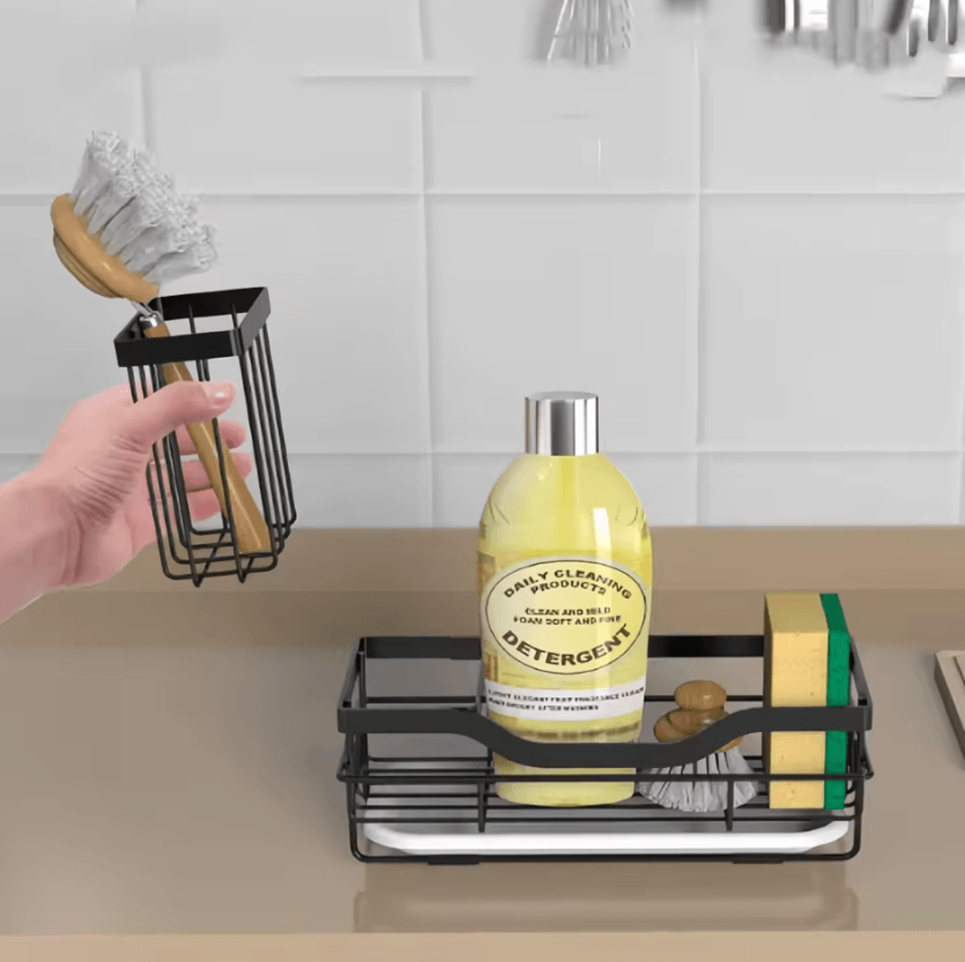 Stainless Steel Cleaning Tool Holder  Drain Rack Organizer 3
