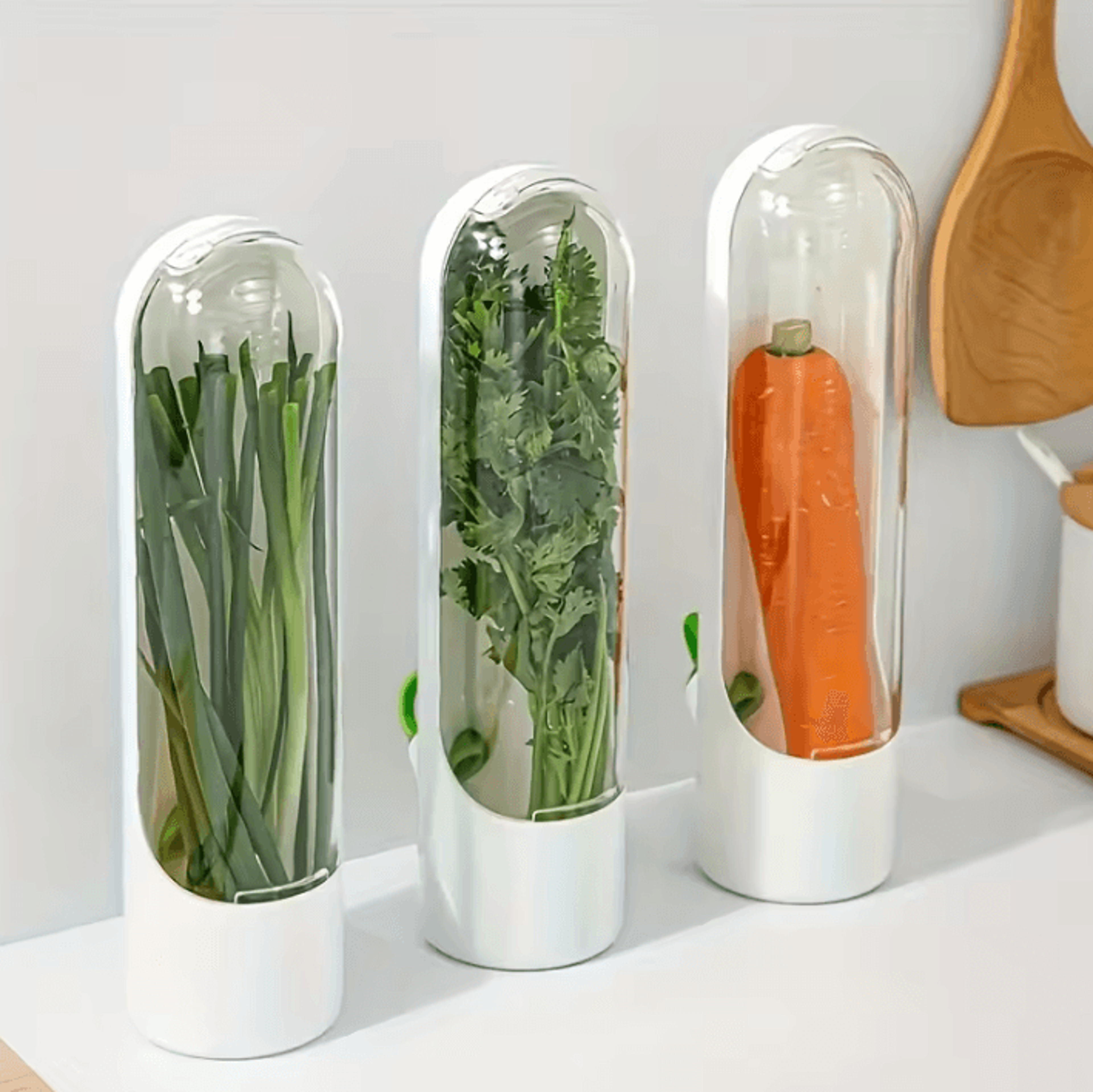 Fresh Herb Keeper  Vegetable Storage Bottle For Refrigerator Organization 3