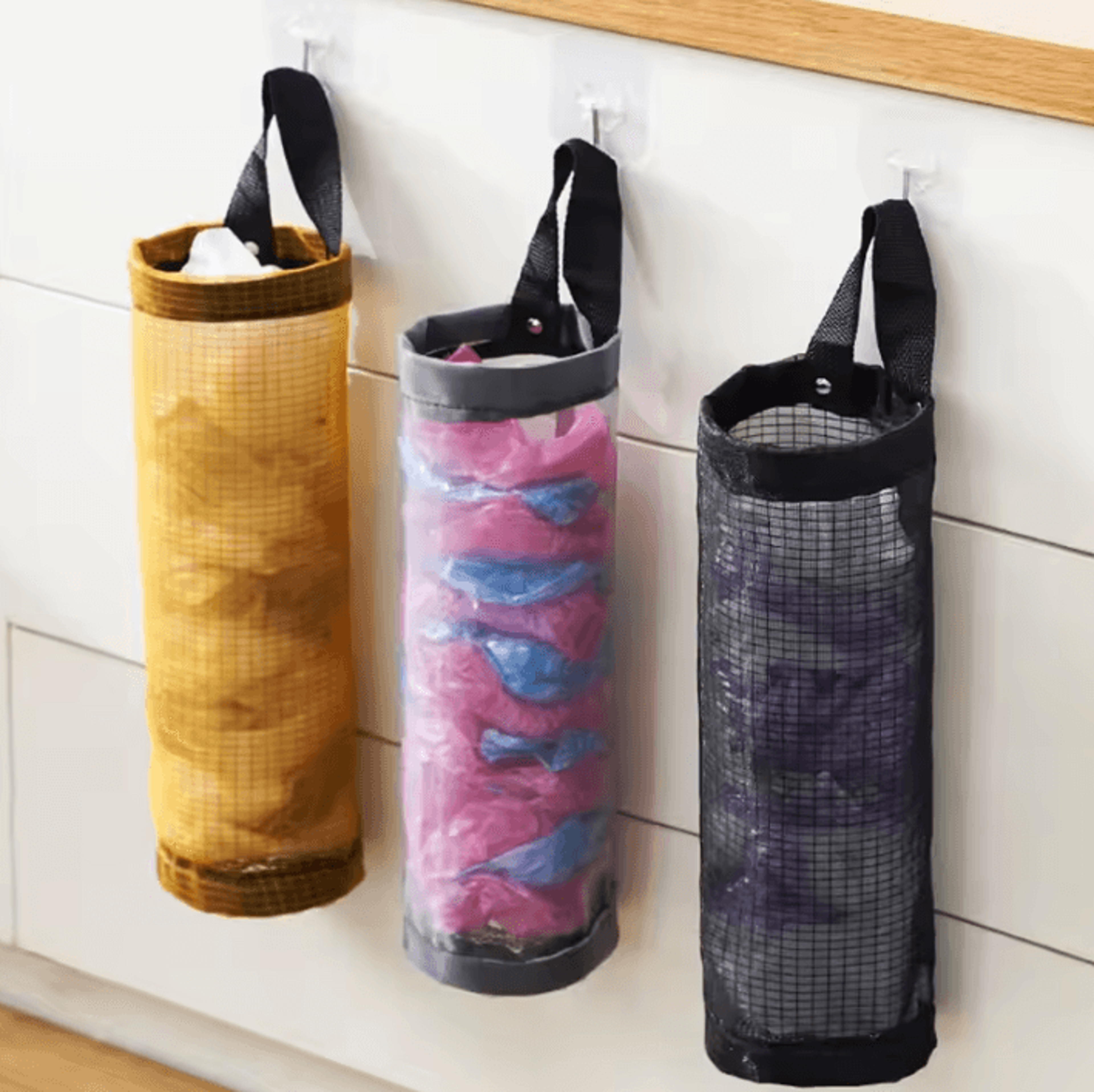 WallMounted Trash Bag Dispenser  Storage Pouch For Kitchen Organization 0