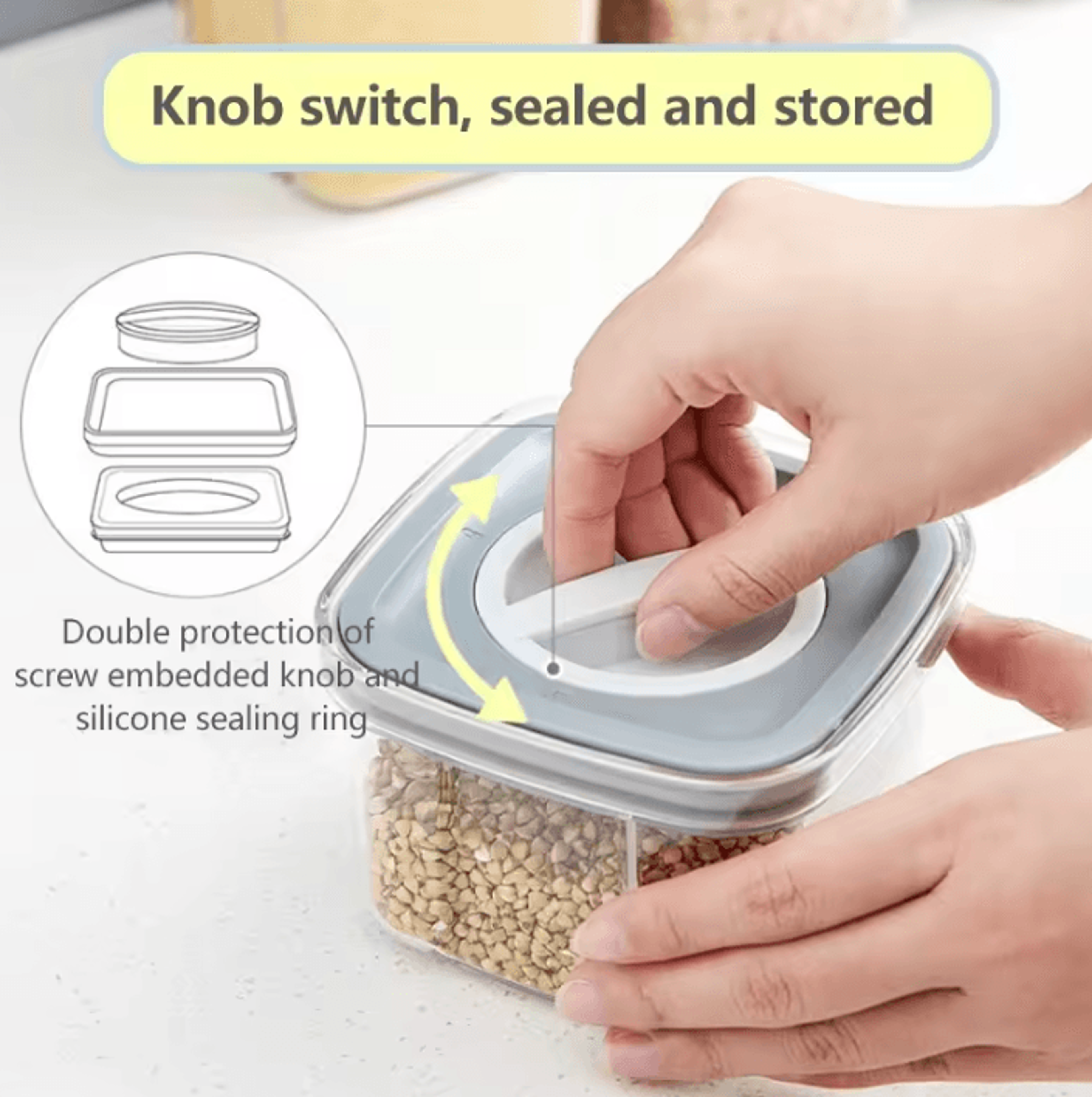 Airtight Grain Storage Container Set 2