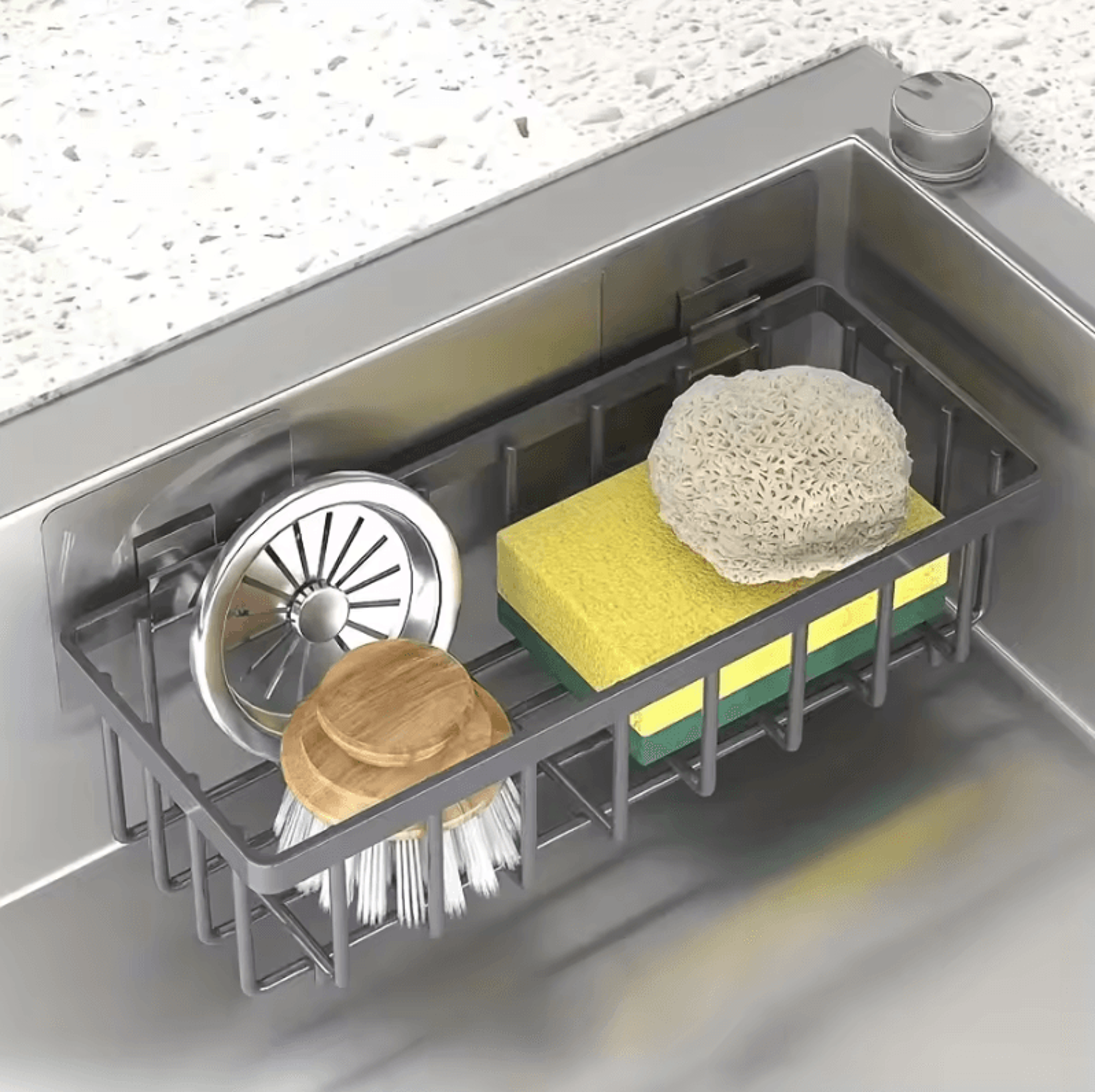 LargeCapacity SelfDraining Sink Organizer Rack 0
