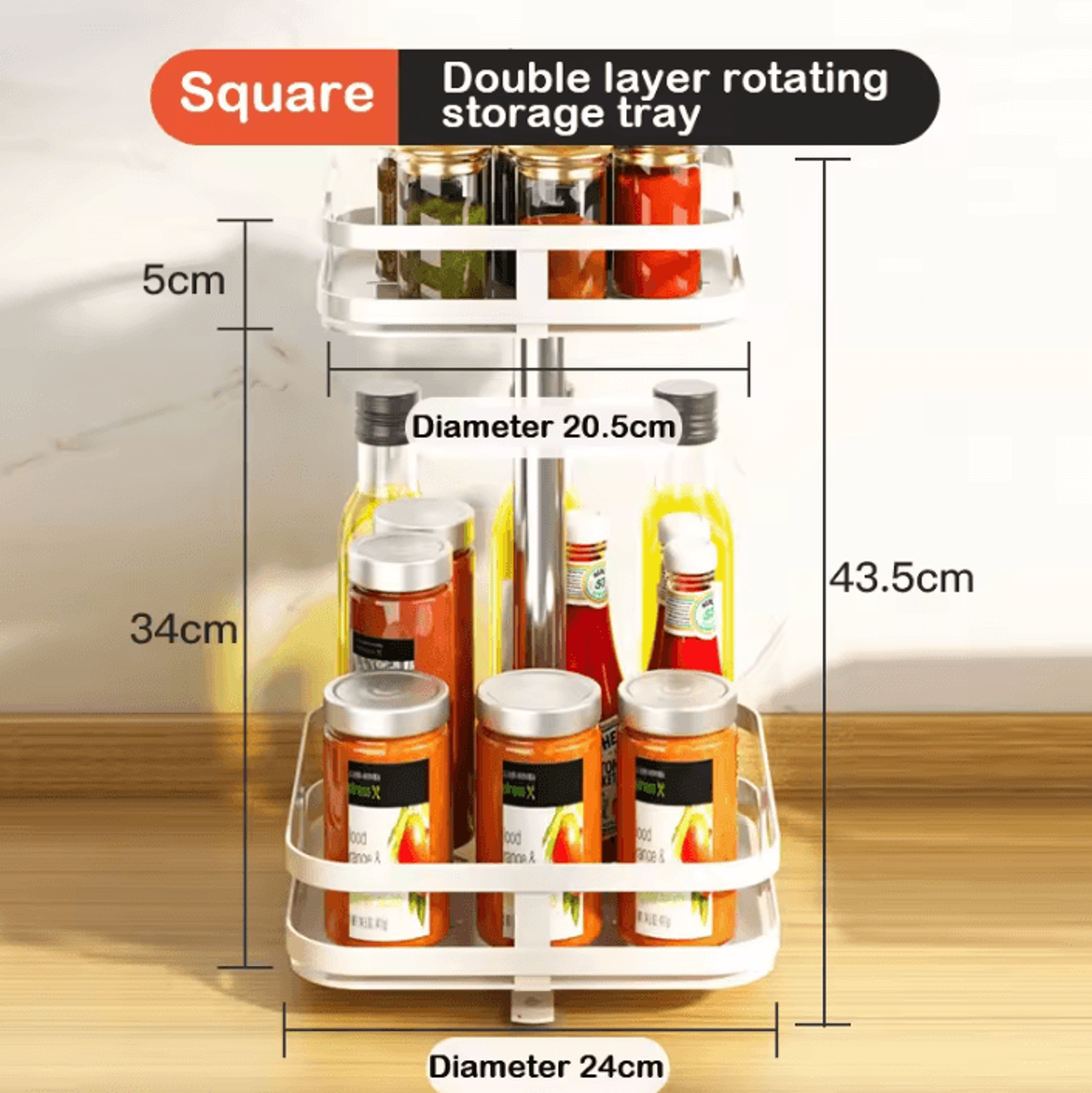 360 Rotating Kitchen Spice Organizer Turntable Rack 12
