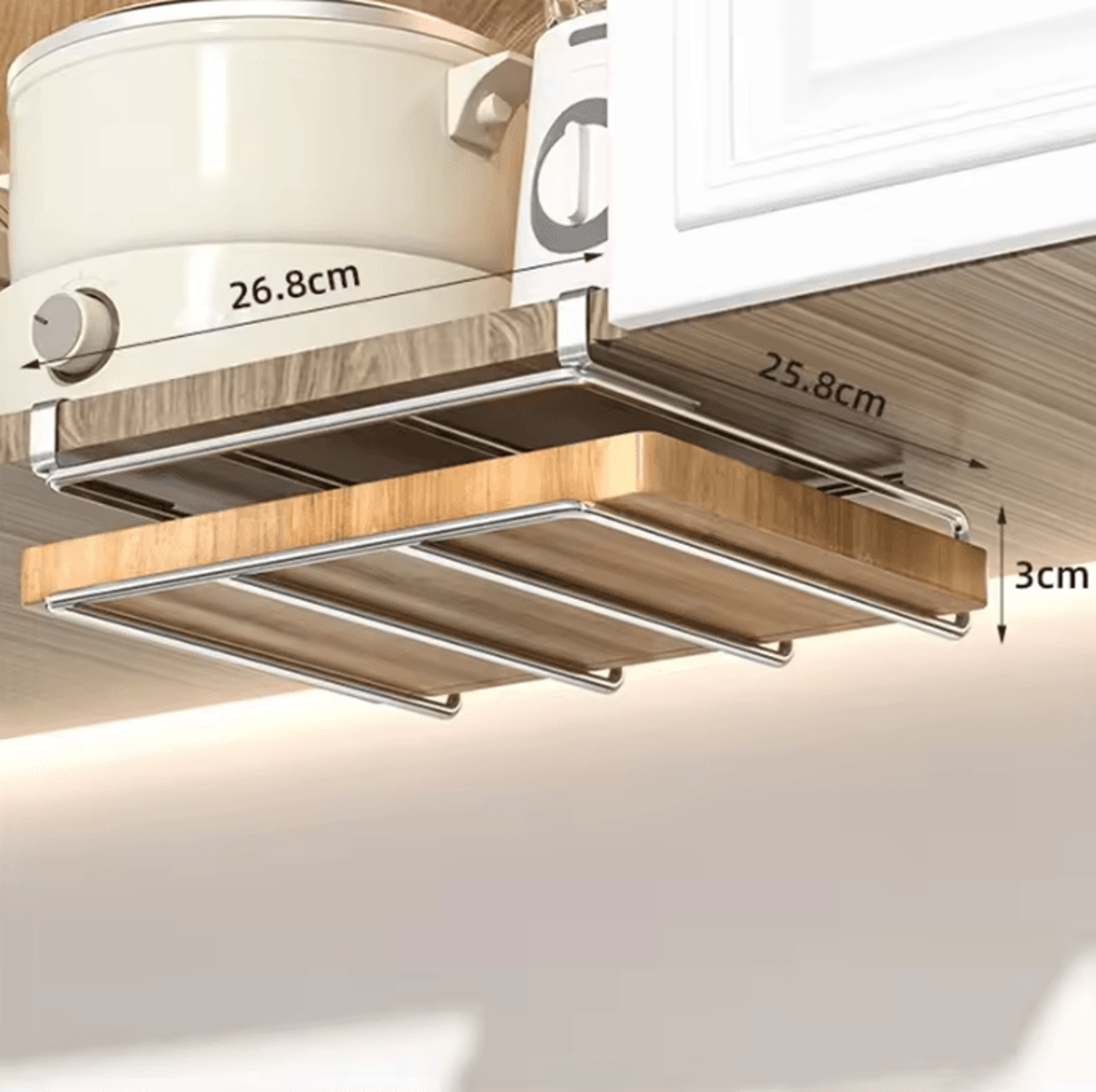 Stainless Steel Kitchen Hanging Organizer Rack With Hooks 2