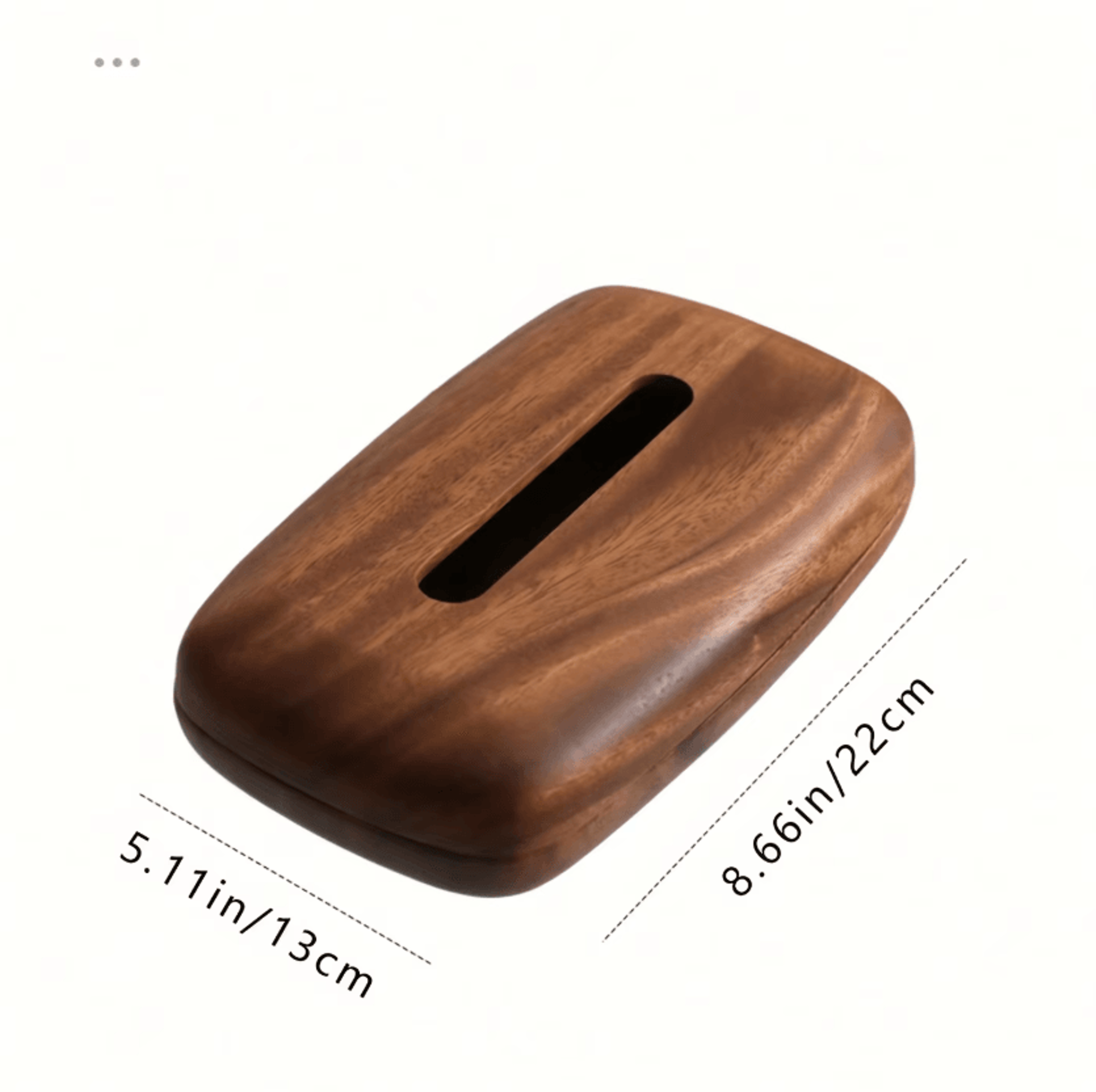 Walnut Wood Tissue Box Cover With Removable Lid 2