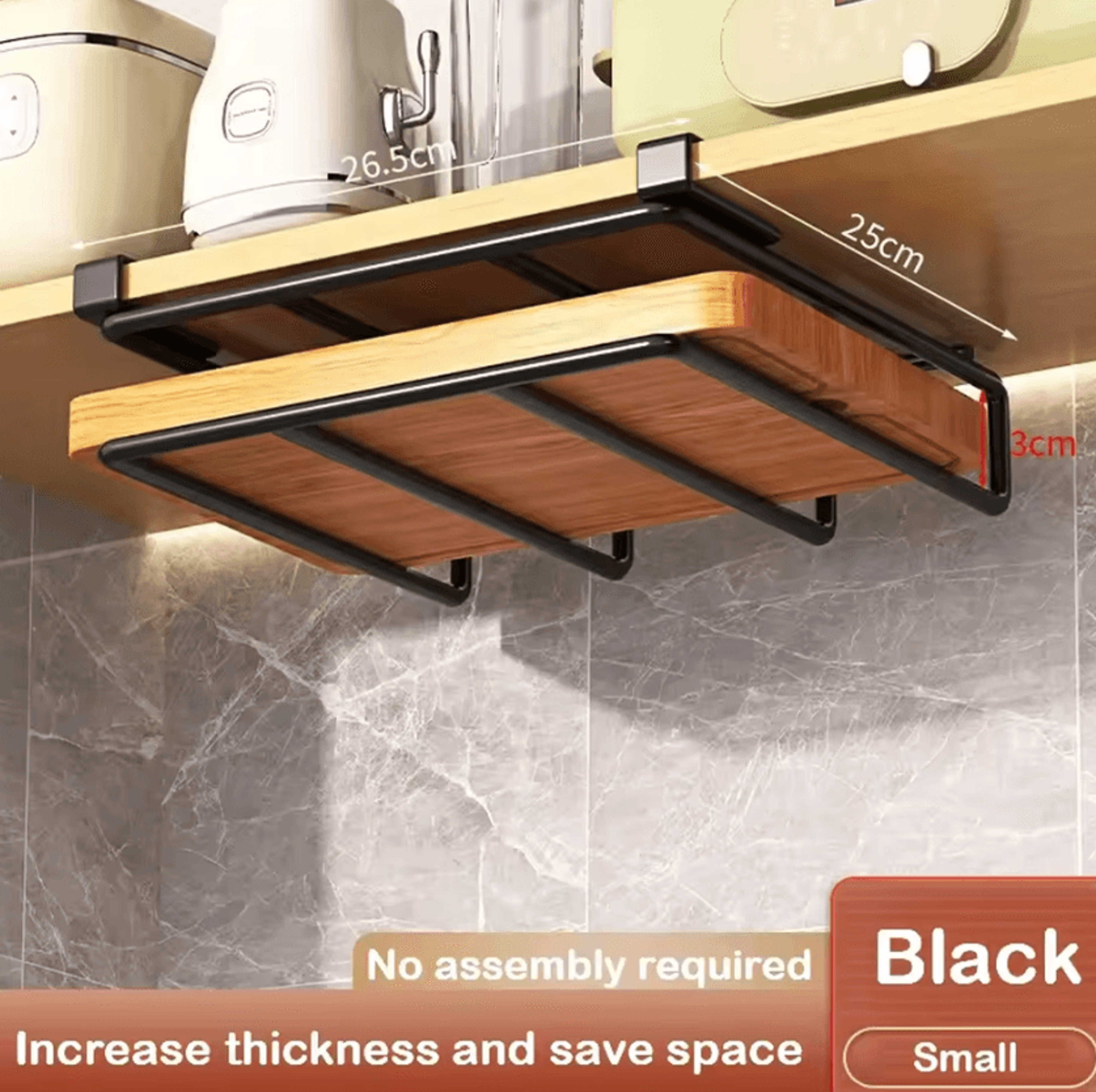 Under Cabinet Kitchen Organizer Rack With Hooks 4