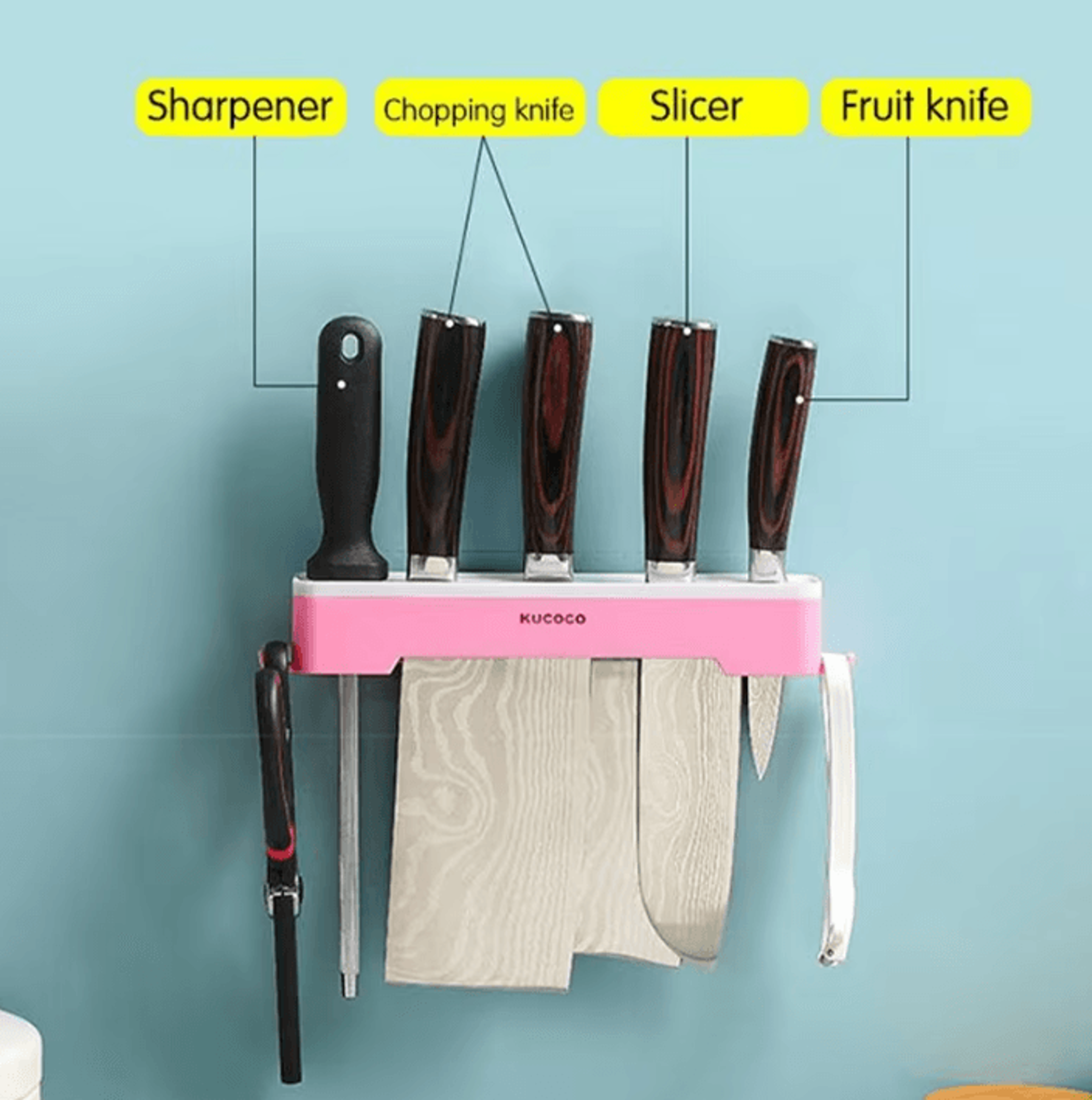 WallMounted Multifunctional Kitchen Knife Holder 1