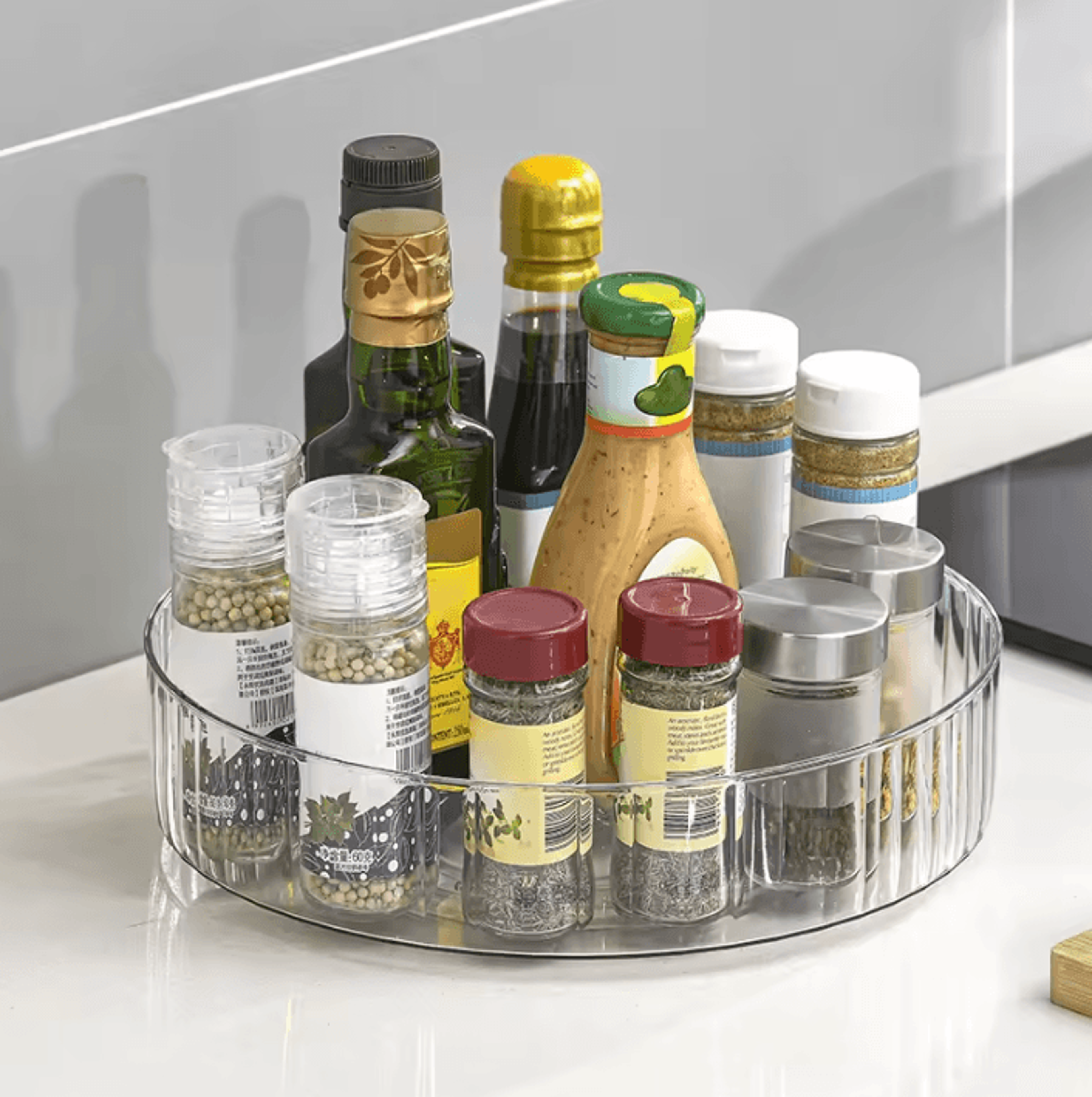 360 Rotating Tray Lazy Susan Fridge Organizer Turntable Storage Tray Clear Food Storage Organizer S 0