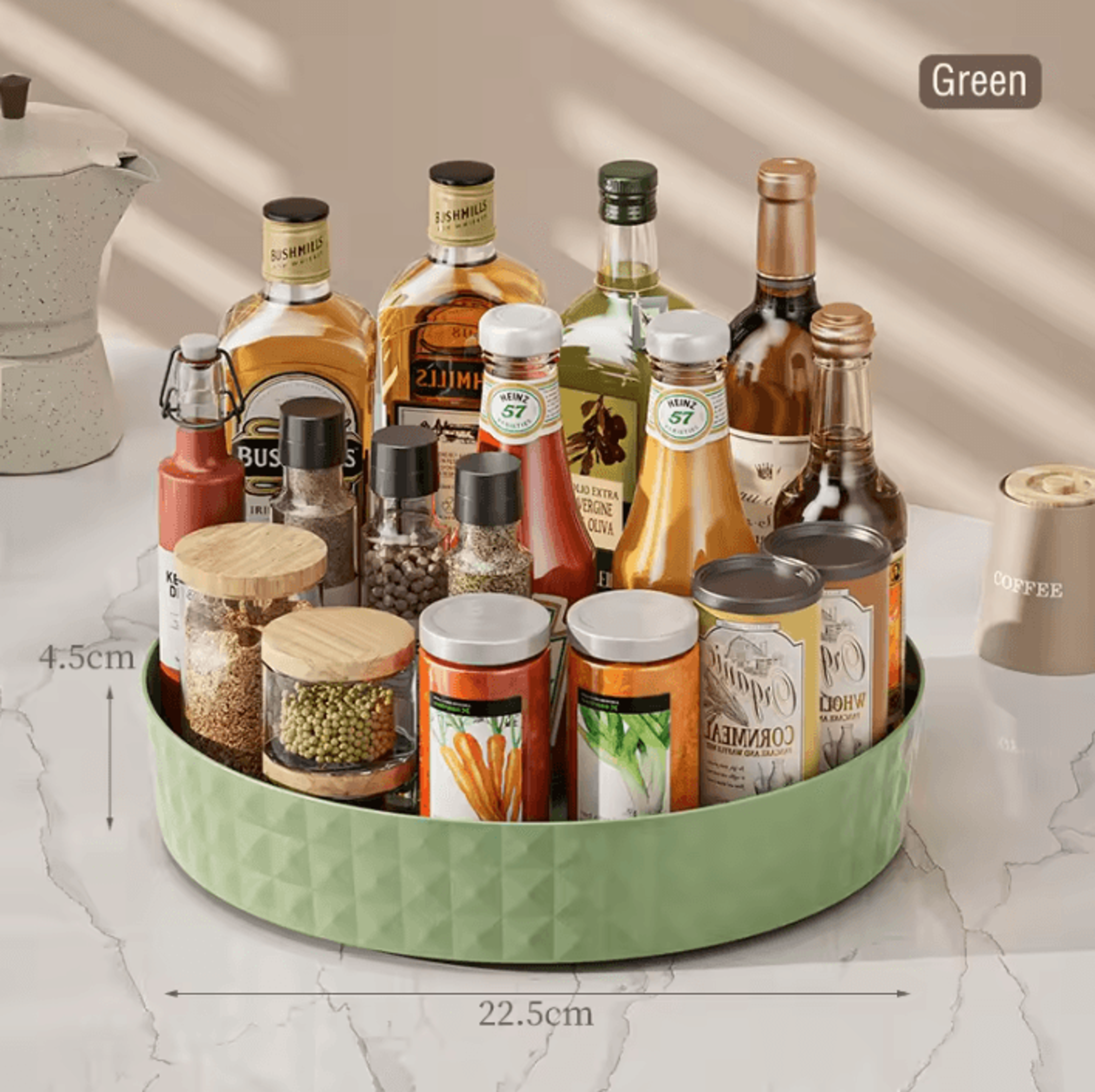 360 Rotating Spice Rack Organizer Tray For Kitchen  Cabinet Storage 3