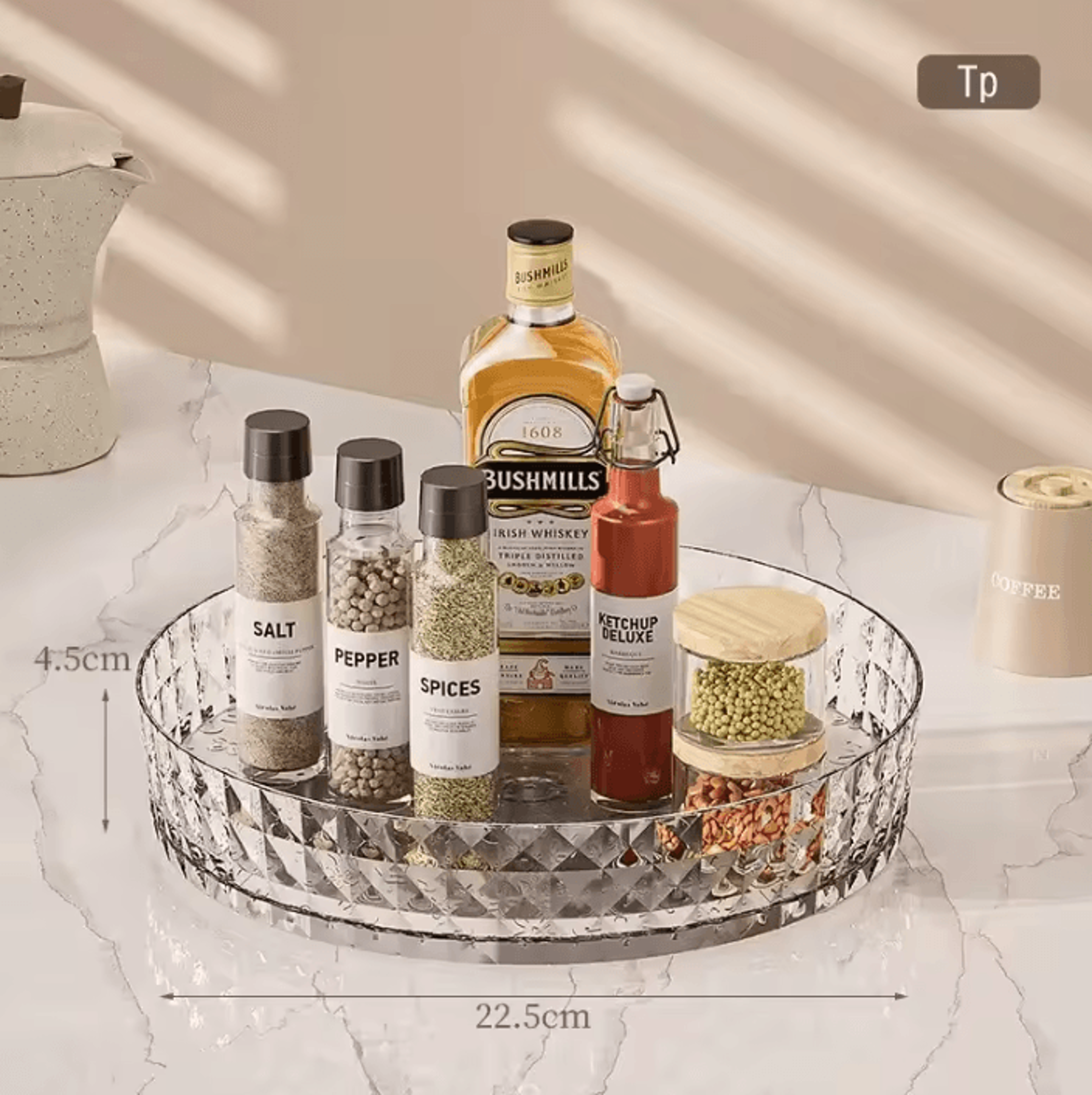 360 Rotating Spice Rack Organizer Tray For Kitchen  Cabinet Storage 4