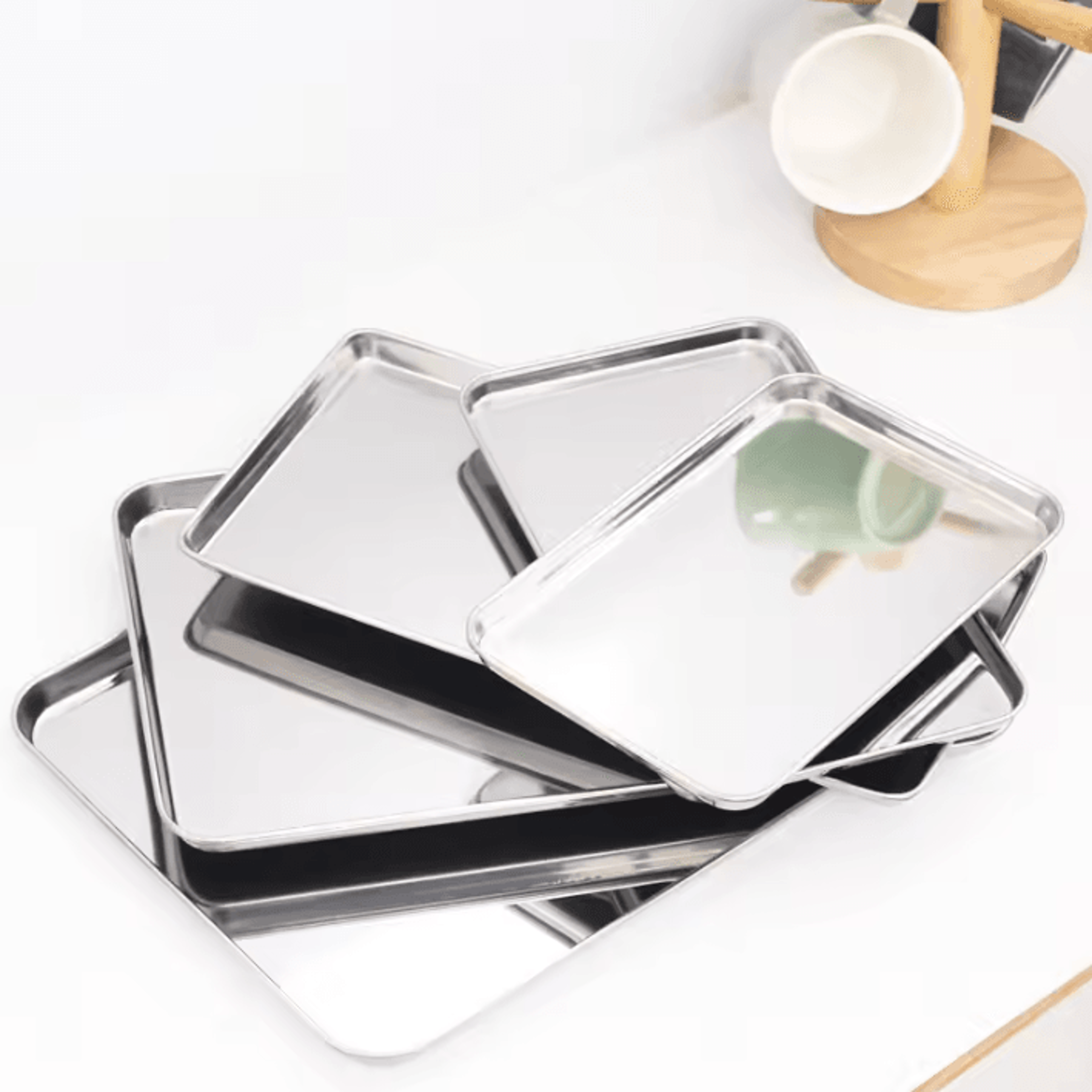 Stainless Steel Serving Tray For Food Prep Baking  Elegant Presentation 1