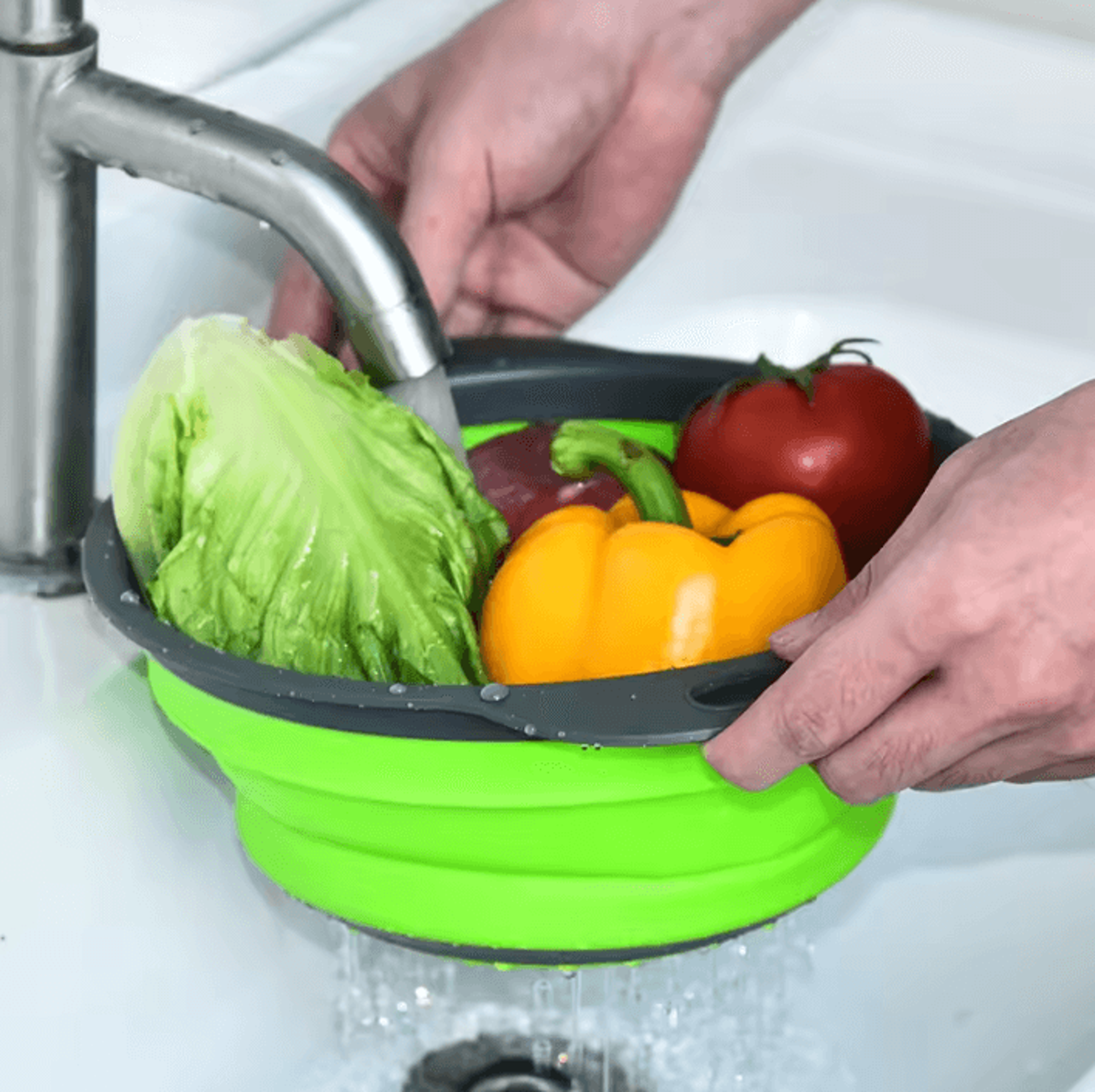 Foldable Drain Basket For Washing Draining  Storing Fruits And Vegetables 0