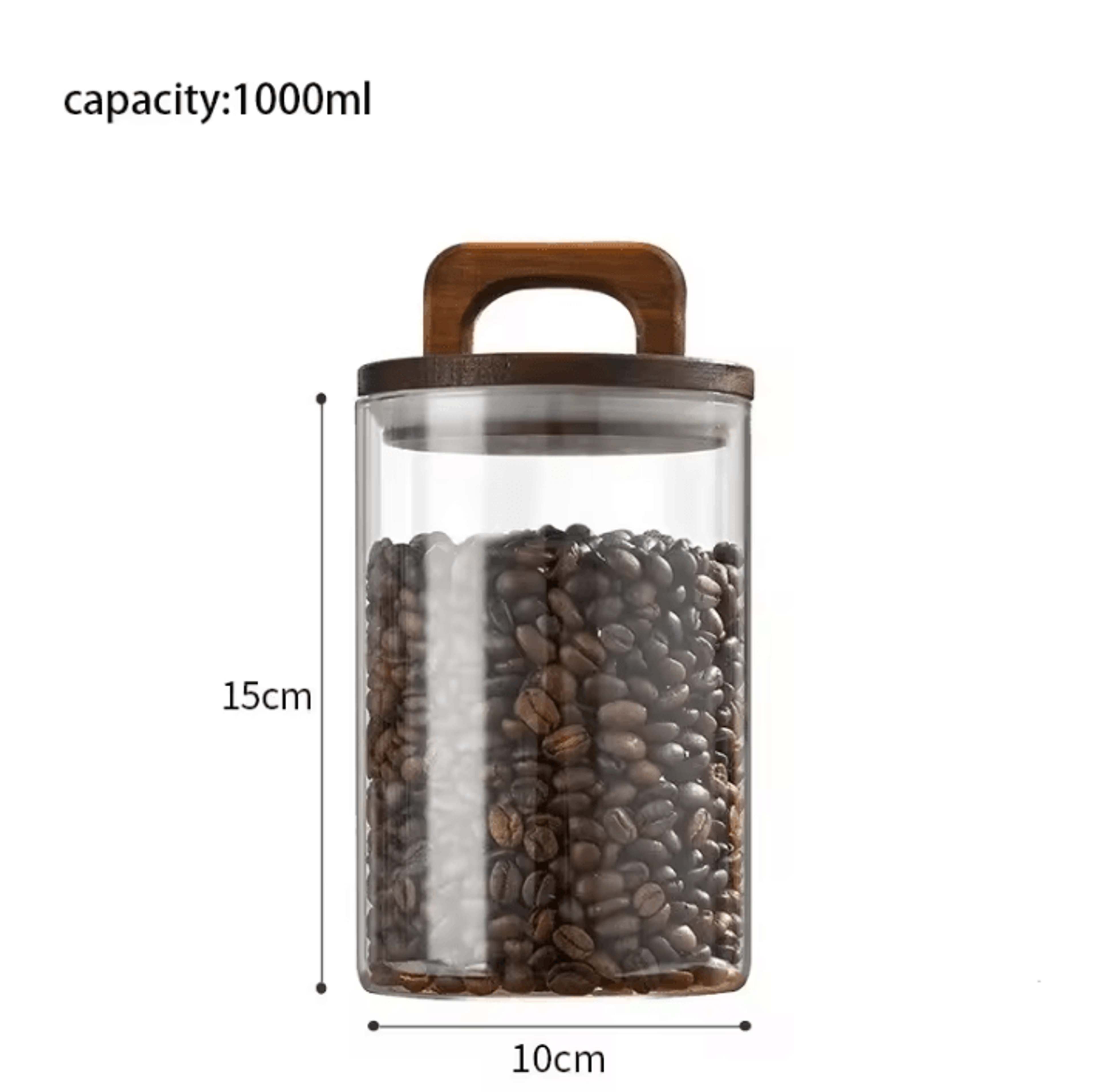 Clear Glass Storage Jar With Bamboo Lid For Coffee Tea  Pantry Organization 4