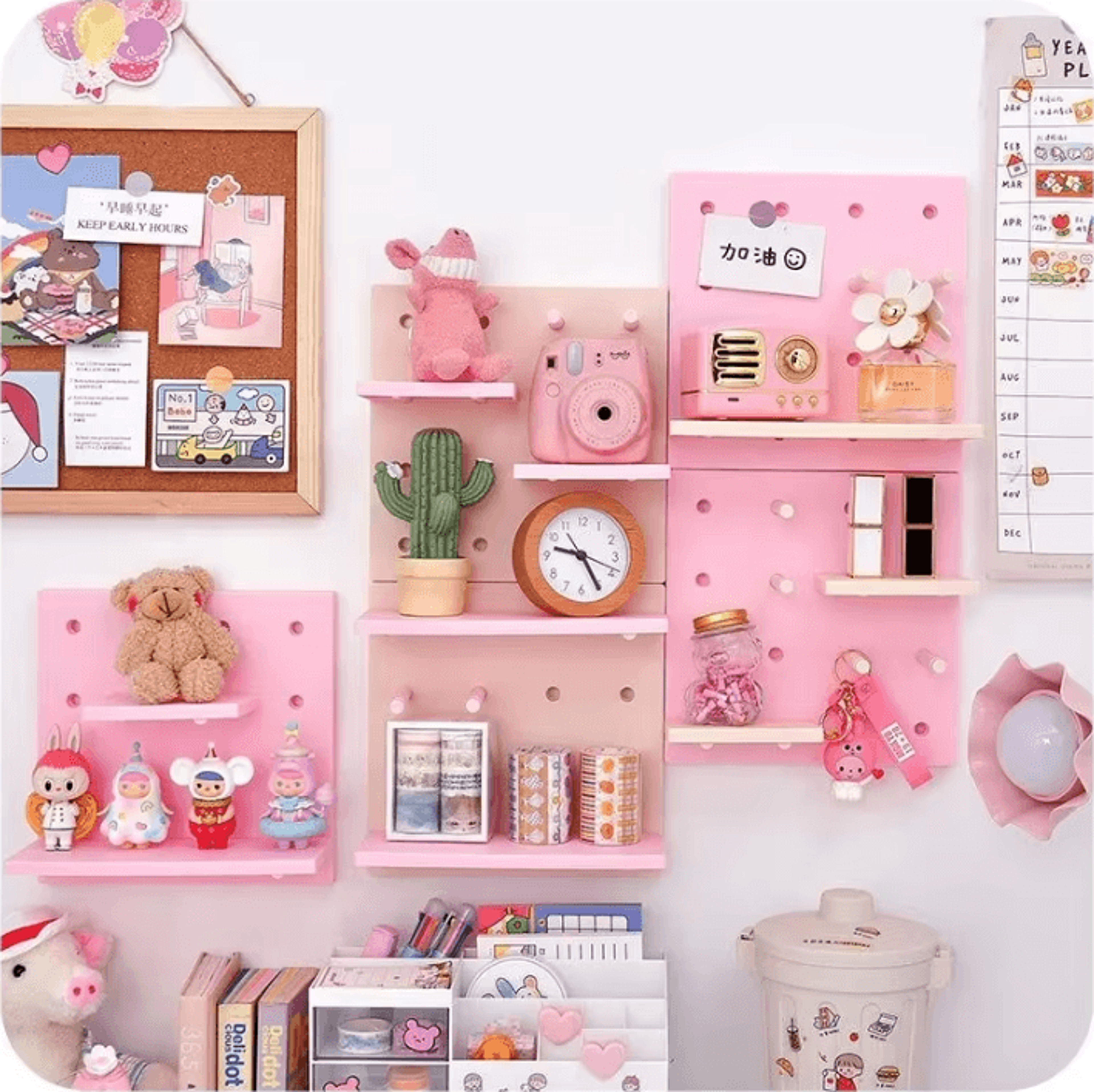 FlexiGrid Wall Pegboard Organizer Shelf 0