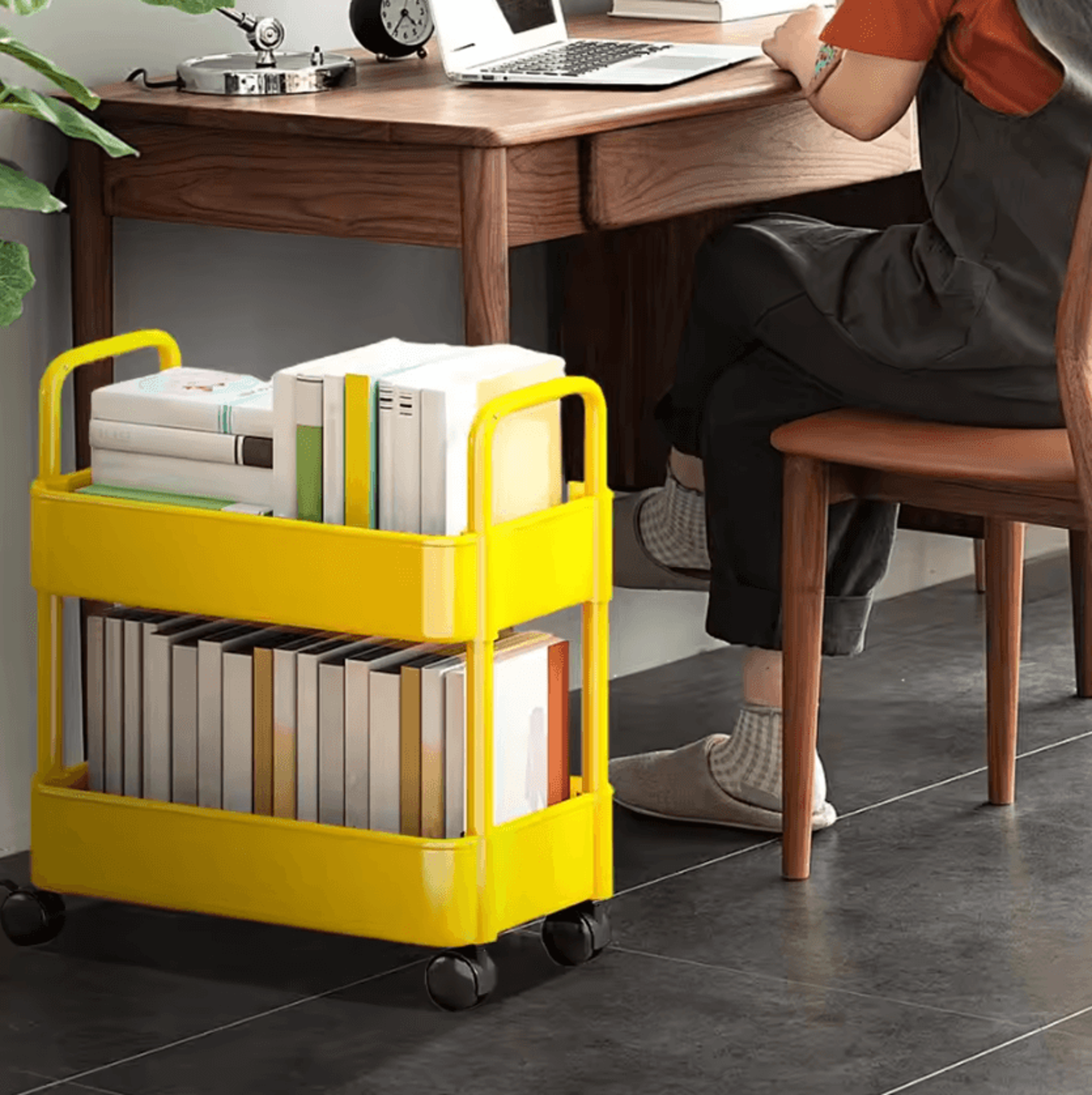 SlimSlide Rolling Storage Cart  2Tier Mobile Organizer Rack 0