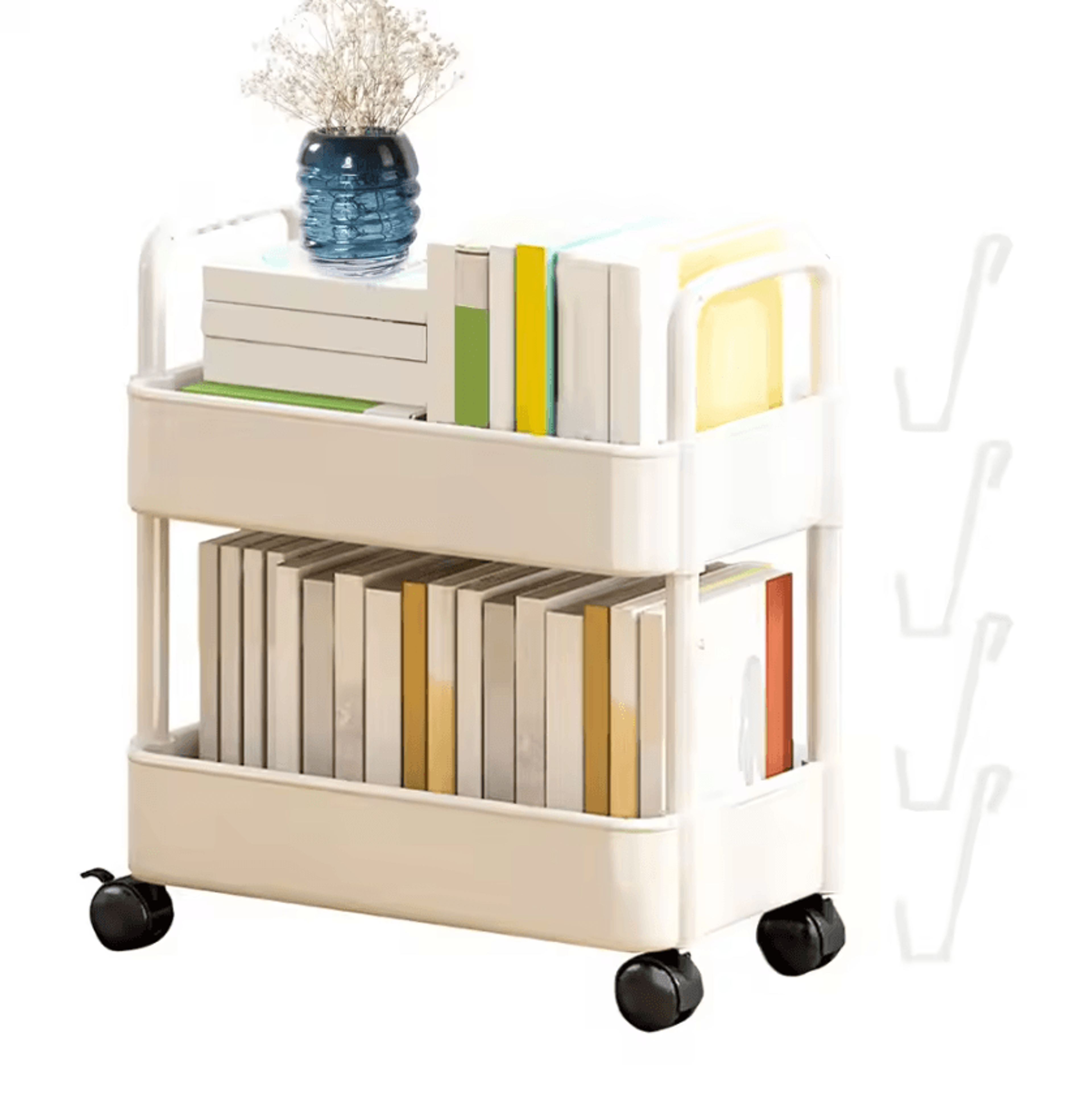 SlimSlide Rolling Storage Cart  2Tier Mobile Organizer Rack 1