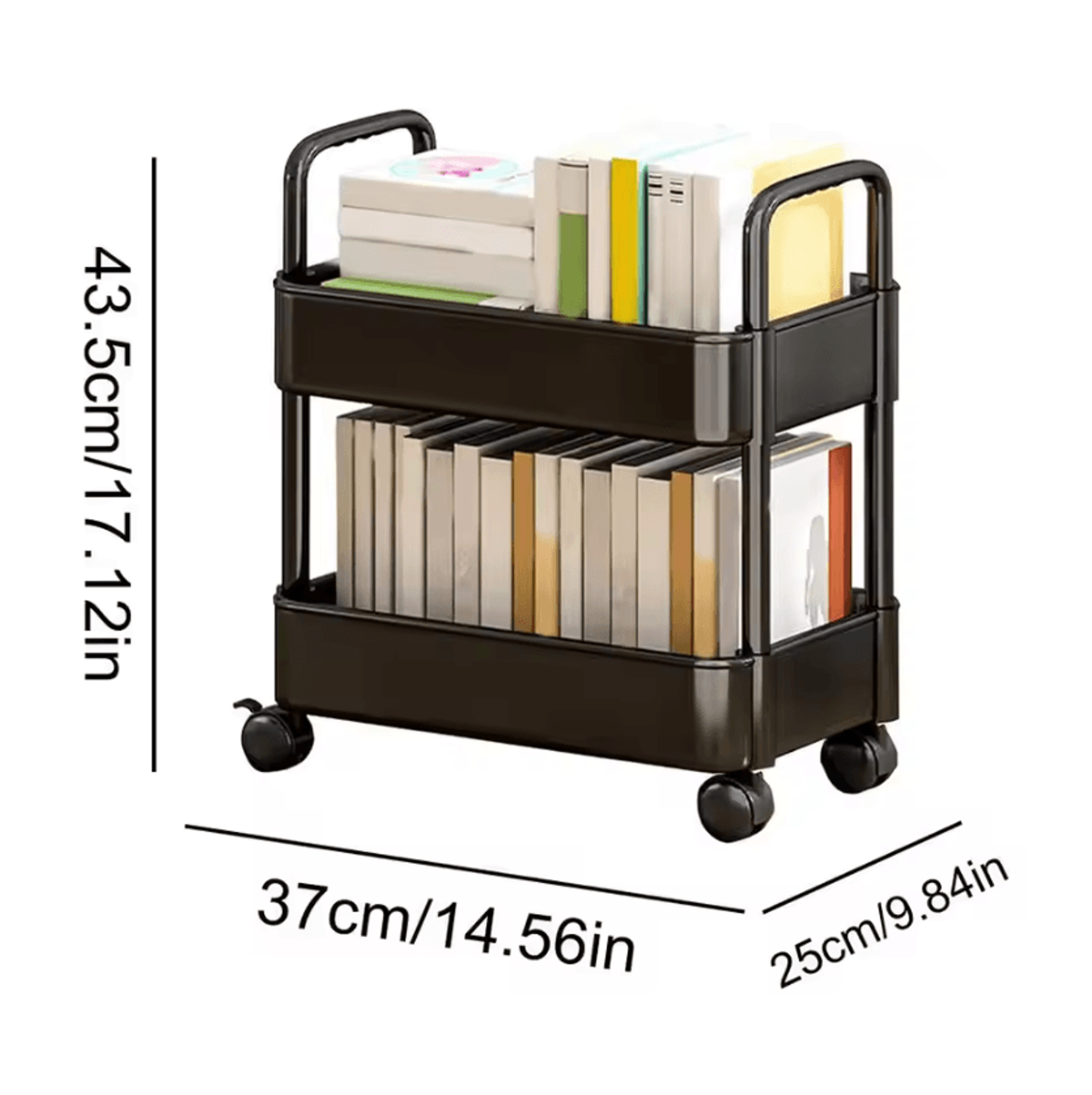 SlimSlide Rolling Storage Cart  2Tier Mobile Organizer Rack 5