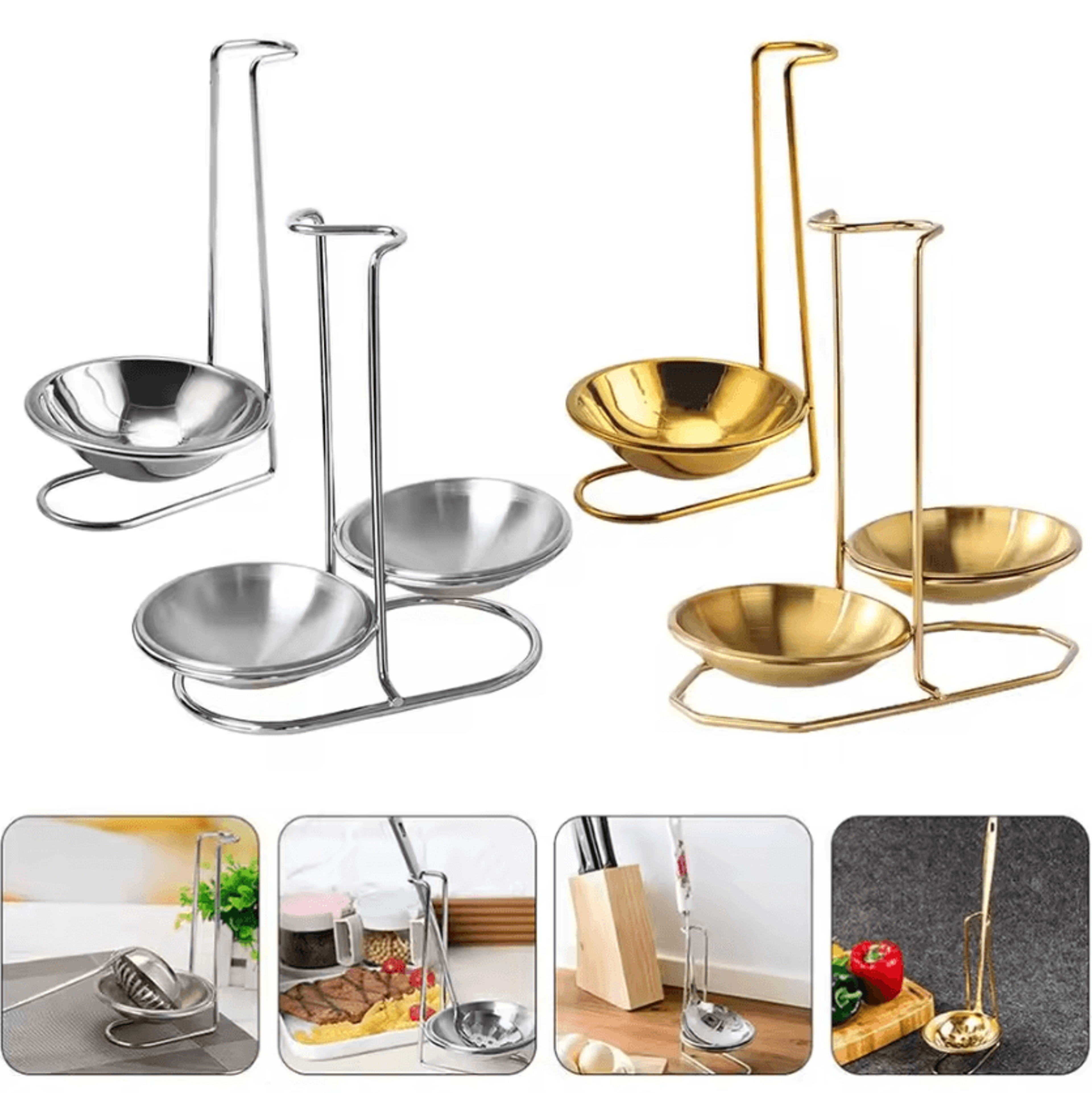 Vertical Ladle  Spoon Rest Stand  SpaceSaving Kitchen Utensil Holder 0