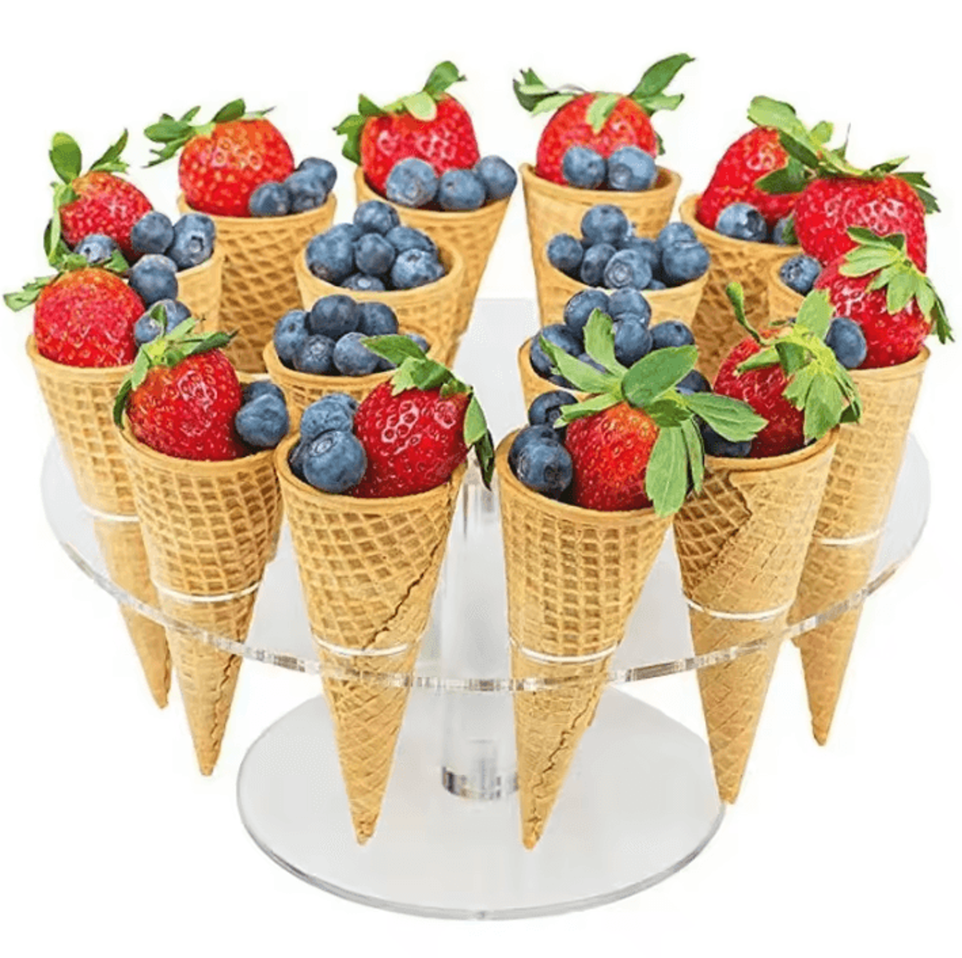 Clear Acrylic Cone Display Stand  MultiHole Dessert  Ice Cream Holder 0