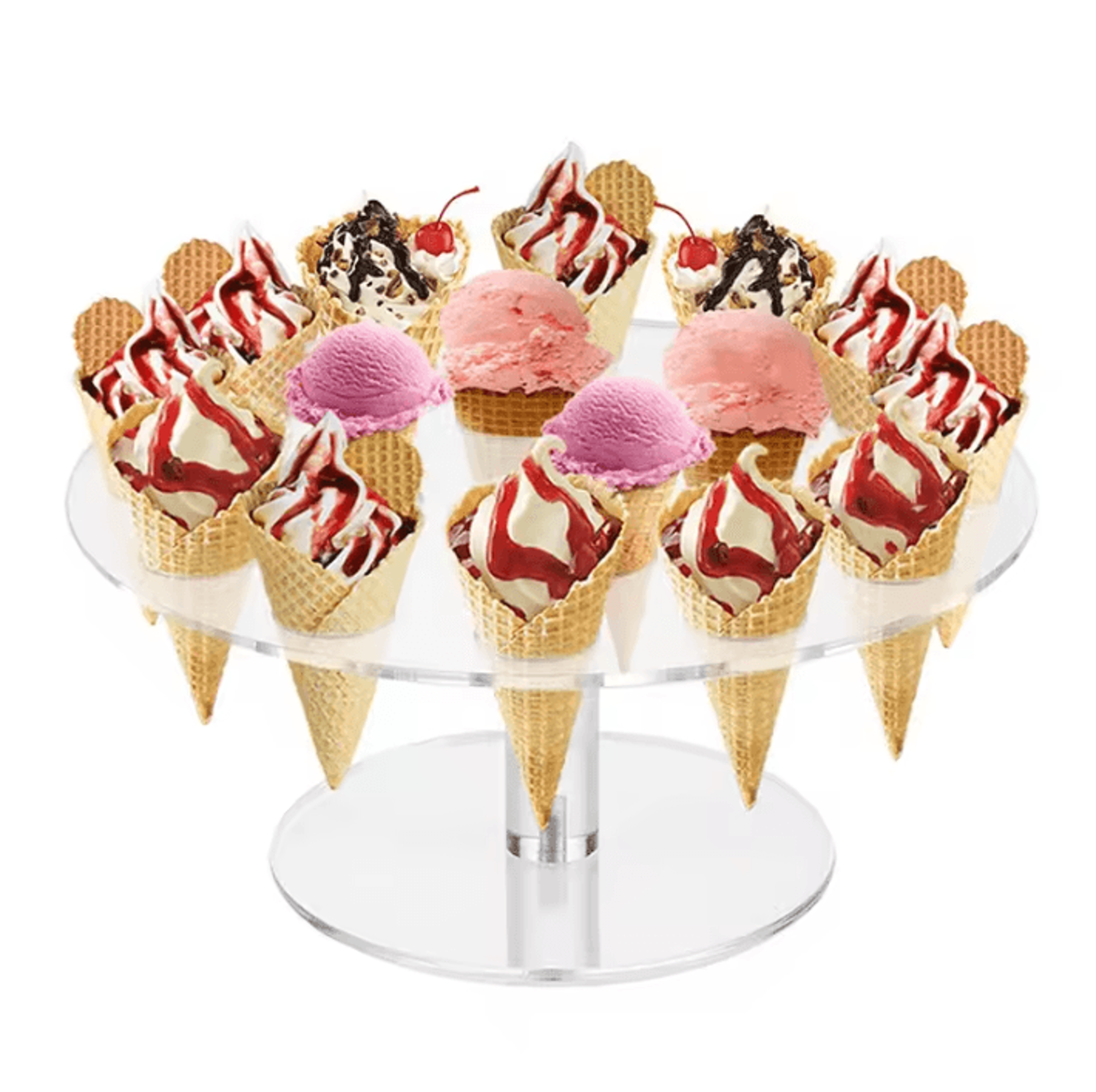 Clear Acrylic Cone Display Stand  MultiHole Dessert  Ice Cream Holder 2