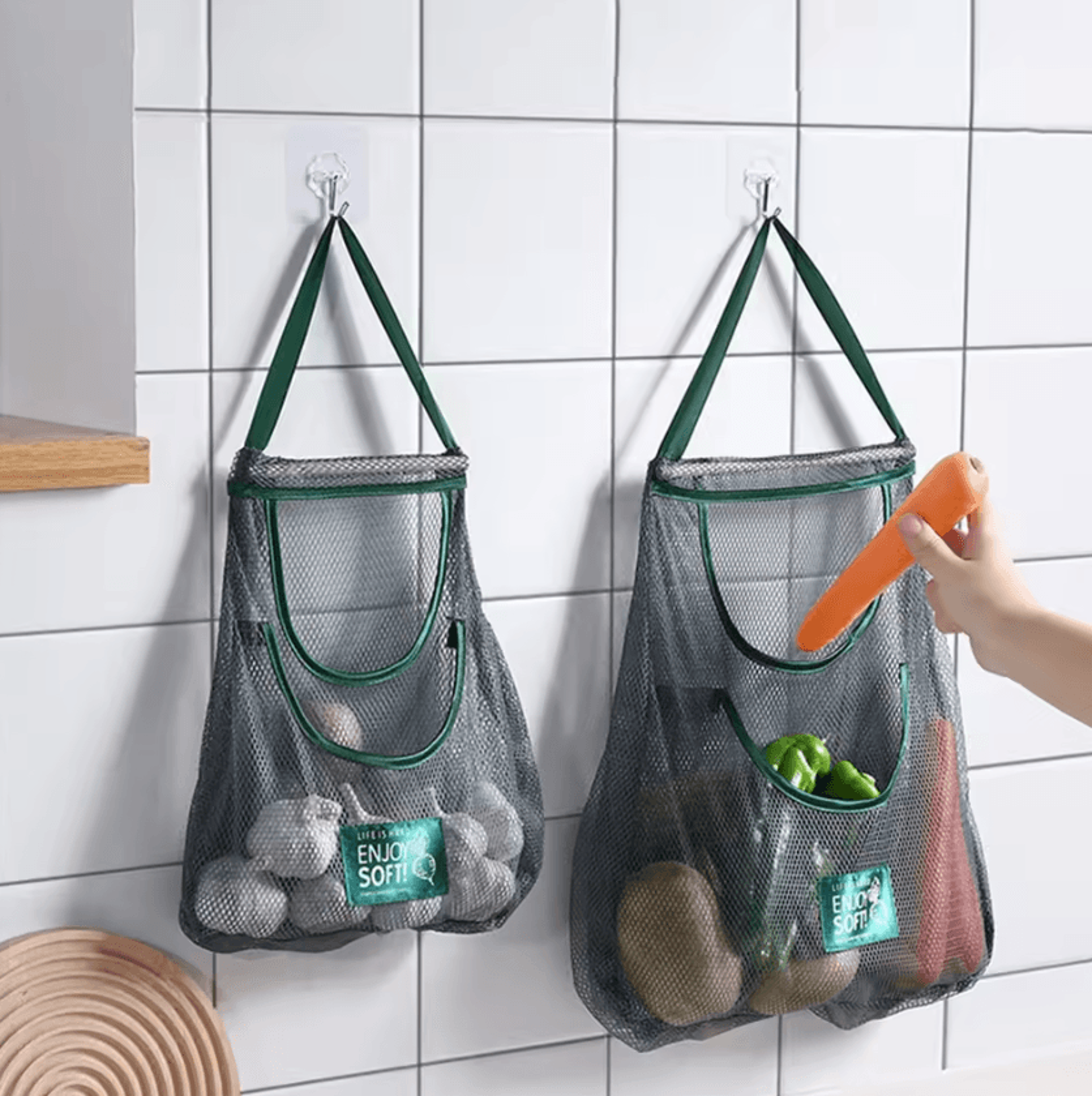 Hanging Produce Storage Bag  WallMounted Fruit  Vegetable Organizer 0