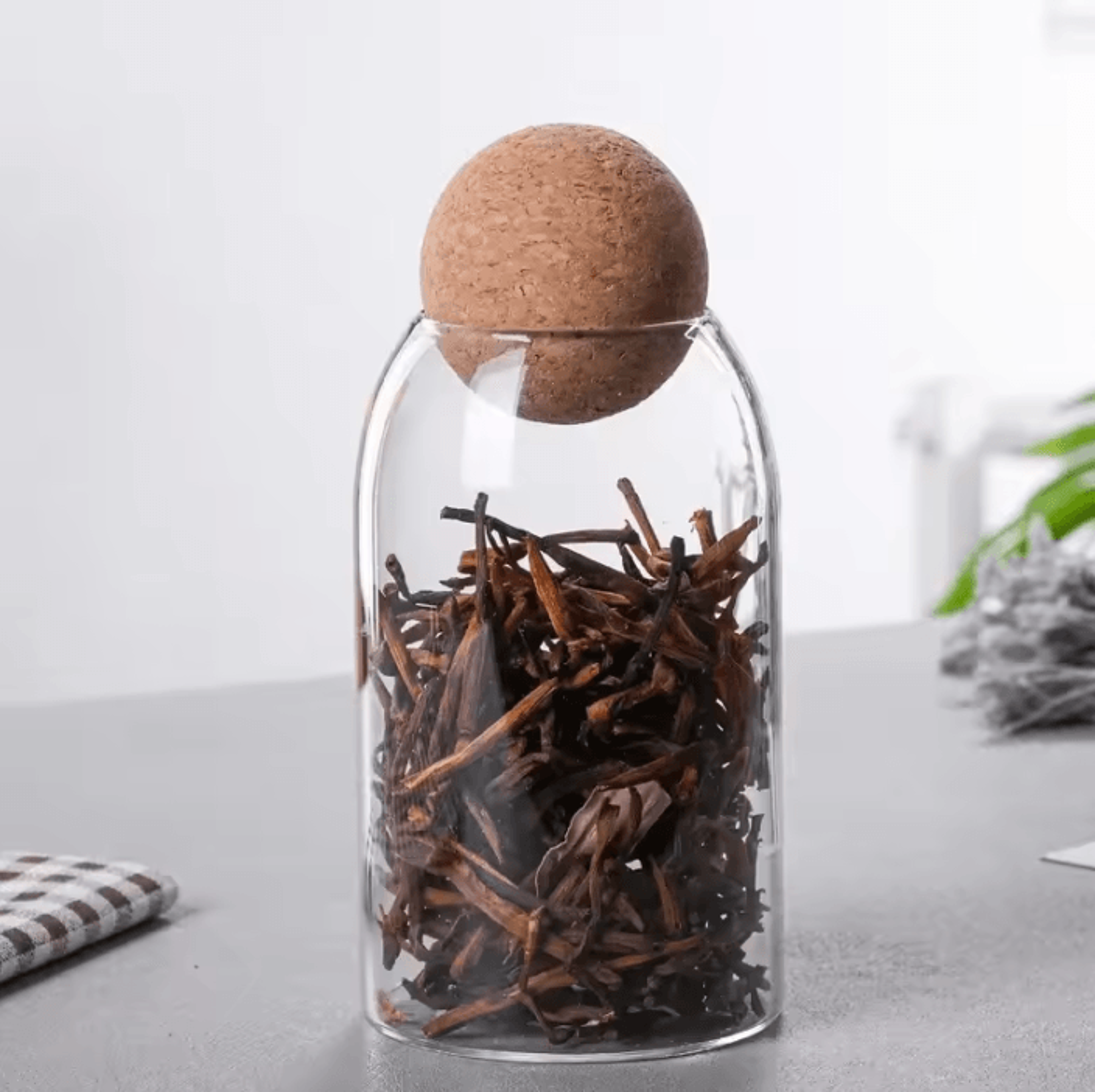 Clear Glass Storage Jar  Airtight Coffee Bean  Grain Container 4