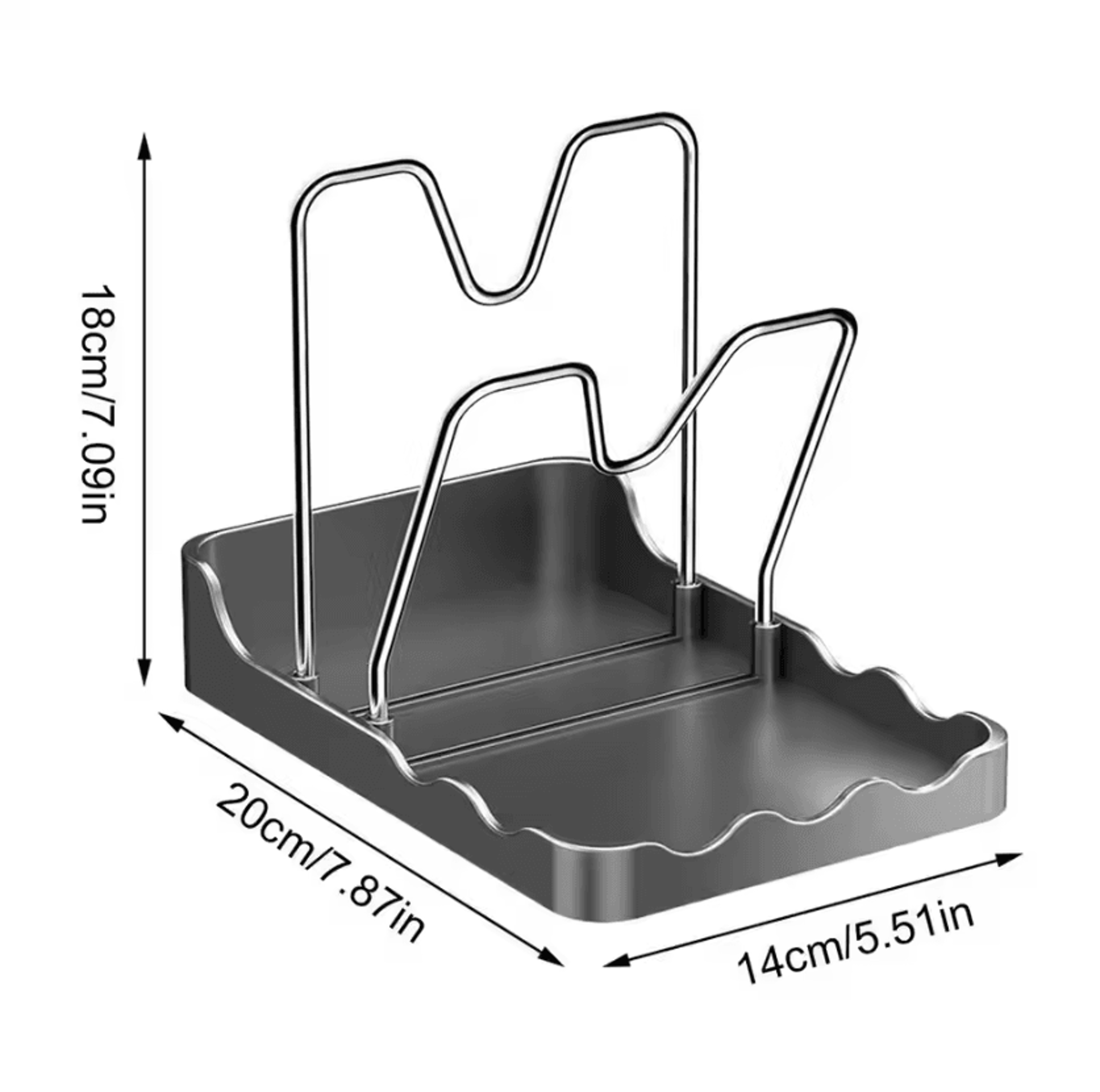 Pan Lid Organizer Double Layer Pot Lid Rack Nonslip Draining Pot Lid Organizer Large Capacity Kitch 4