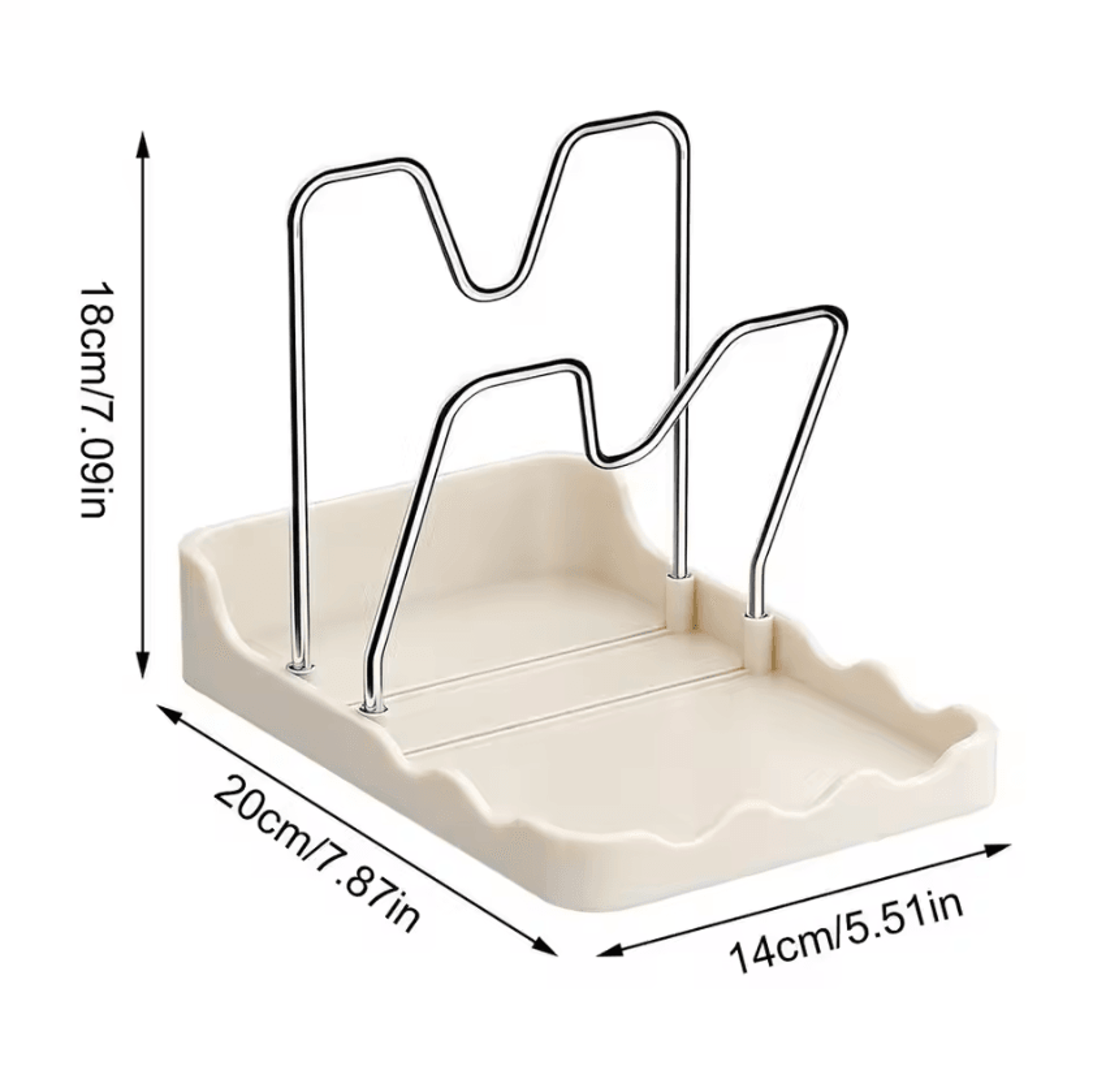 Pan Lid Organizer Double Layer Pot Lid Rack Nonslip Draining Pot Lid Organizer Large Capacity Kitch 5