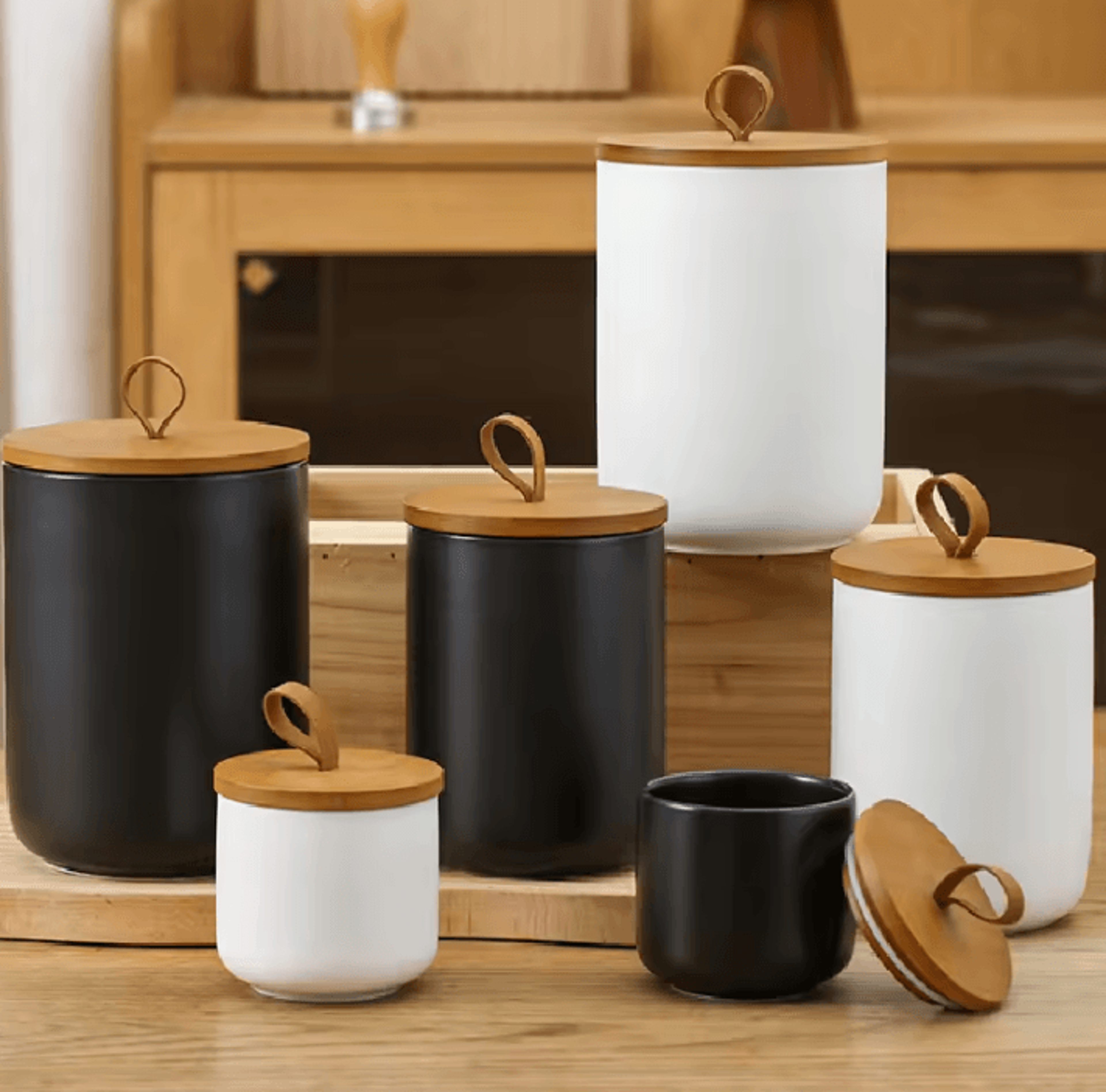 Nordic Ceramic Storage Jar  Airtight Tea Coffee  Grain Canister 0