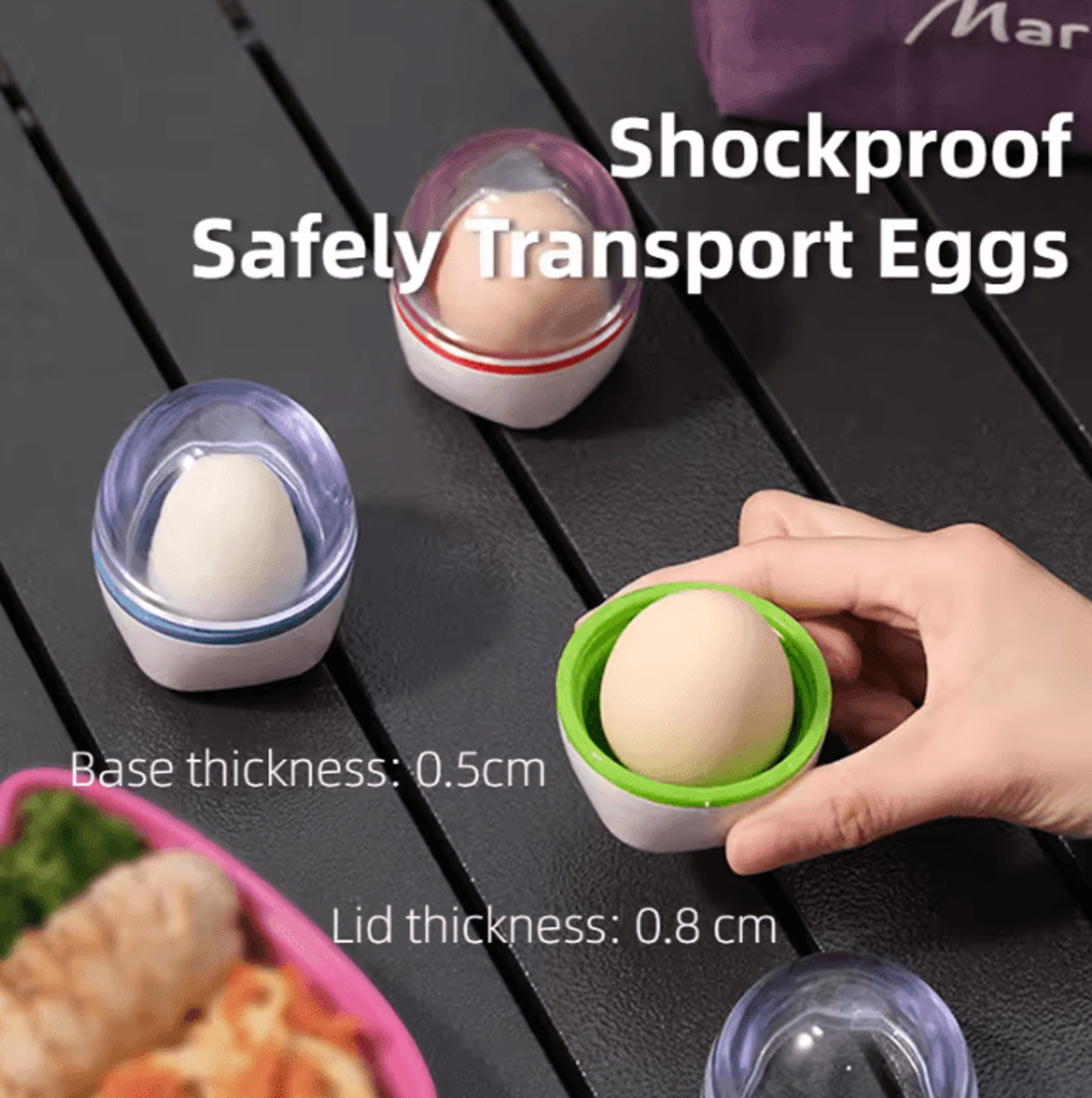 EggSafe Go Portable Shockproof Egg Storage Case Set 3