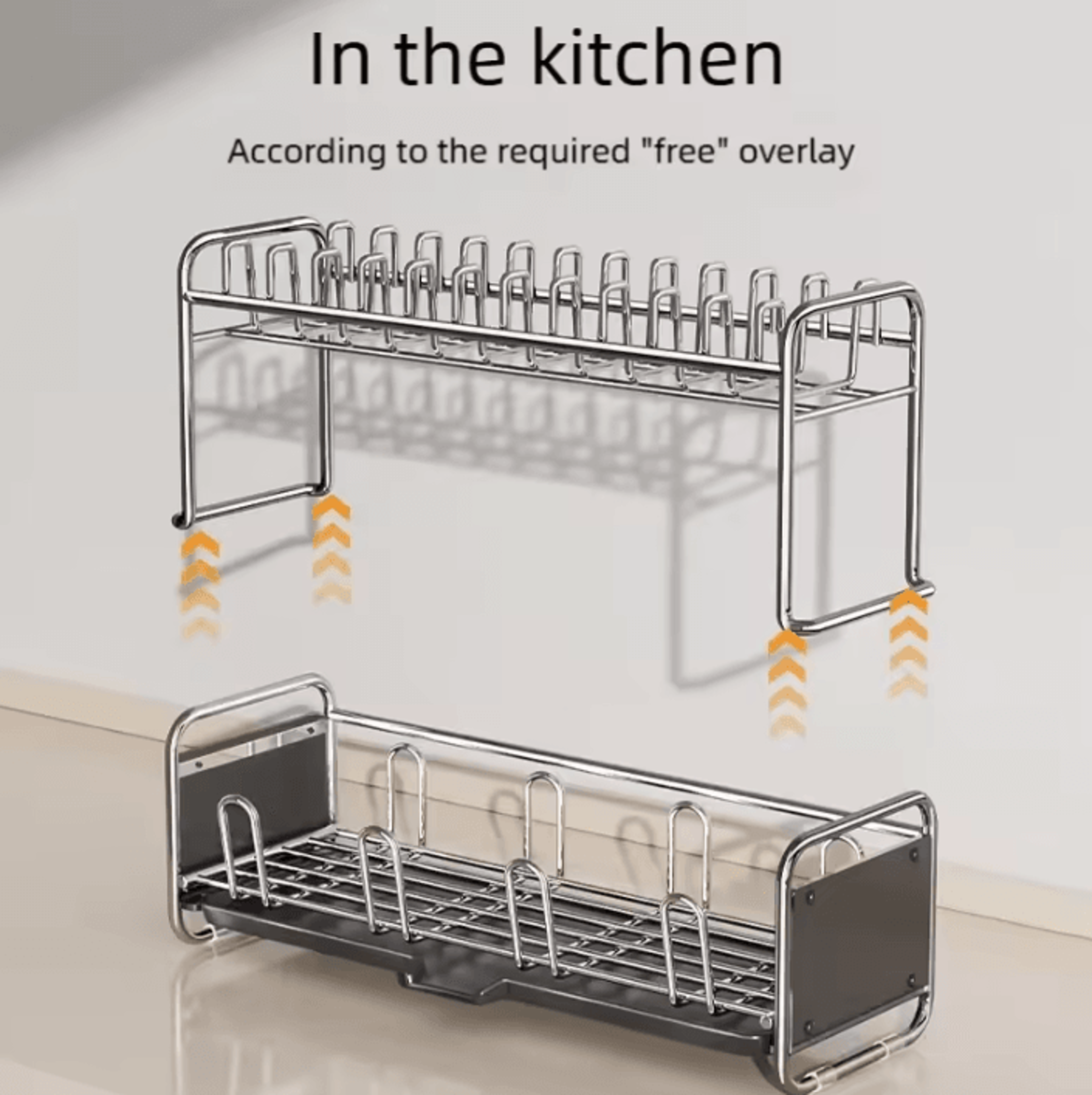 SlimFlow Narrow Dish Drying Rack With Drainboard 1