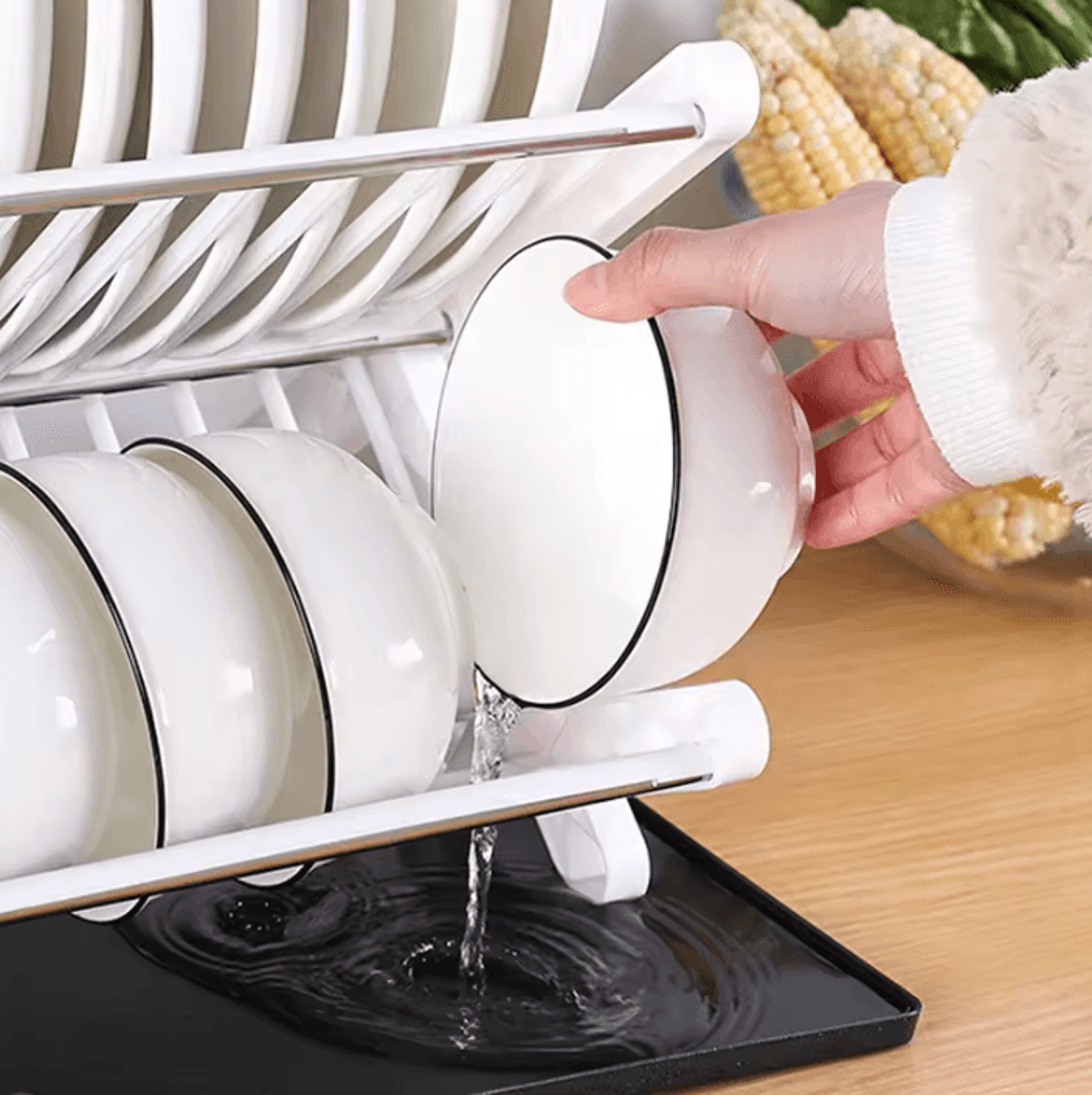 SpaceSaving Kitchen Dish Drying Rack  Plate  Bowl Draining Organizer Stand 2