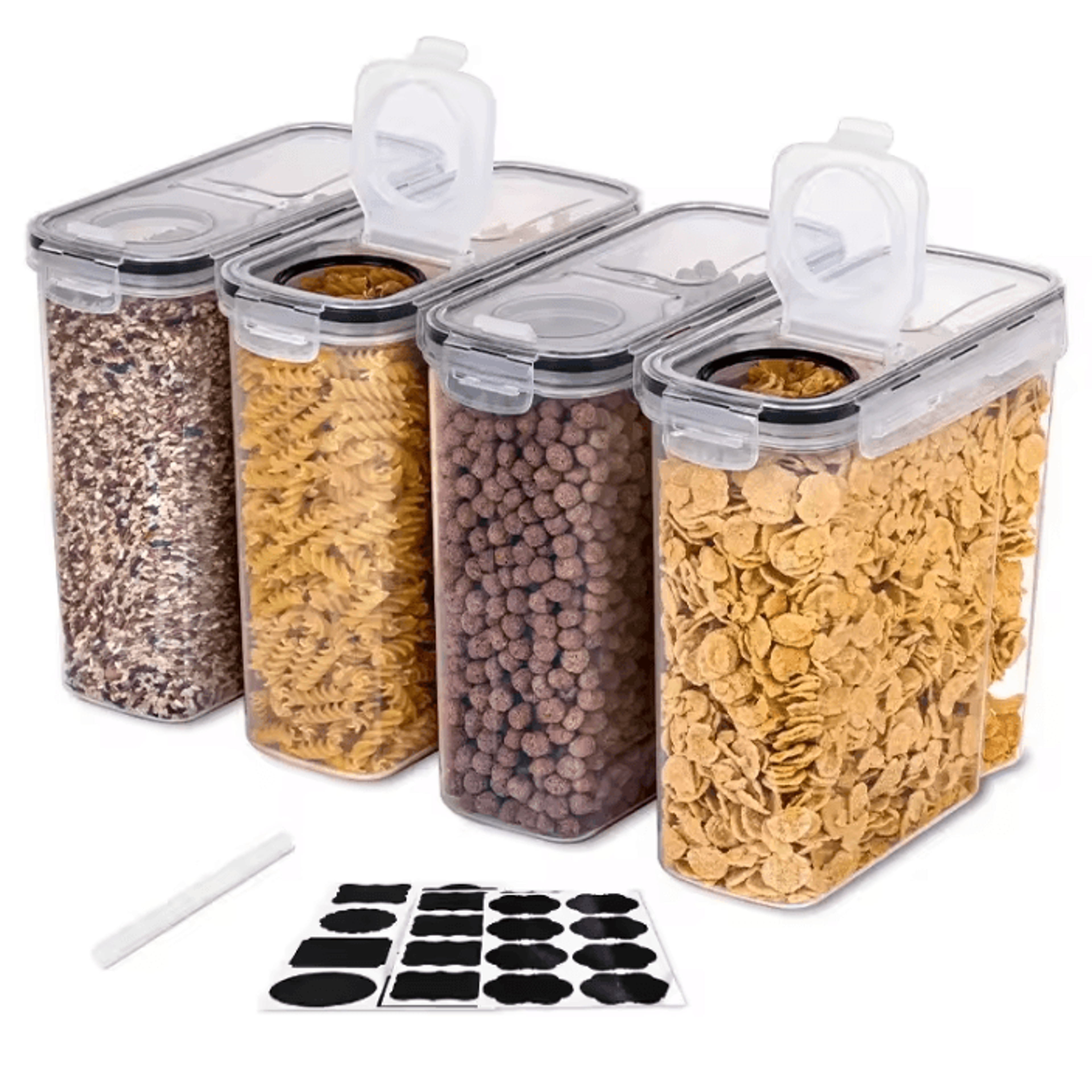 4Piece Airtight Rice  Cereal Storage Container Set  EasyPour Pantry Organizers 5