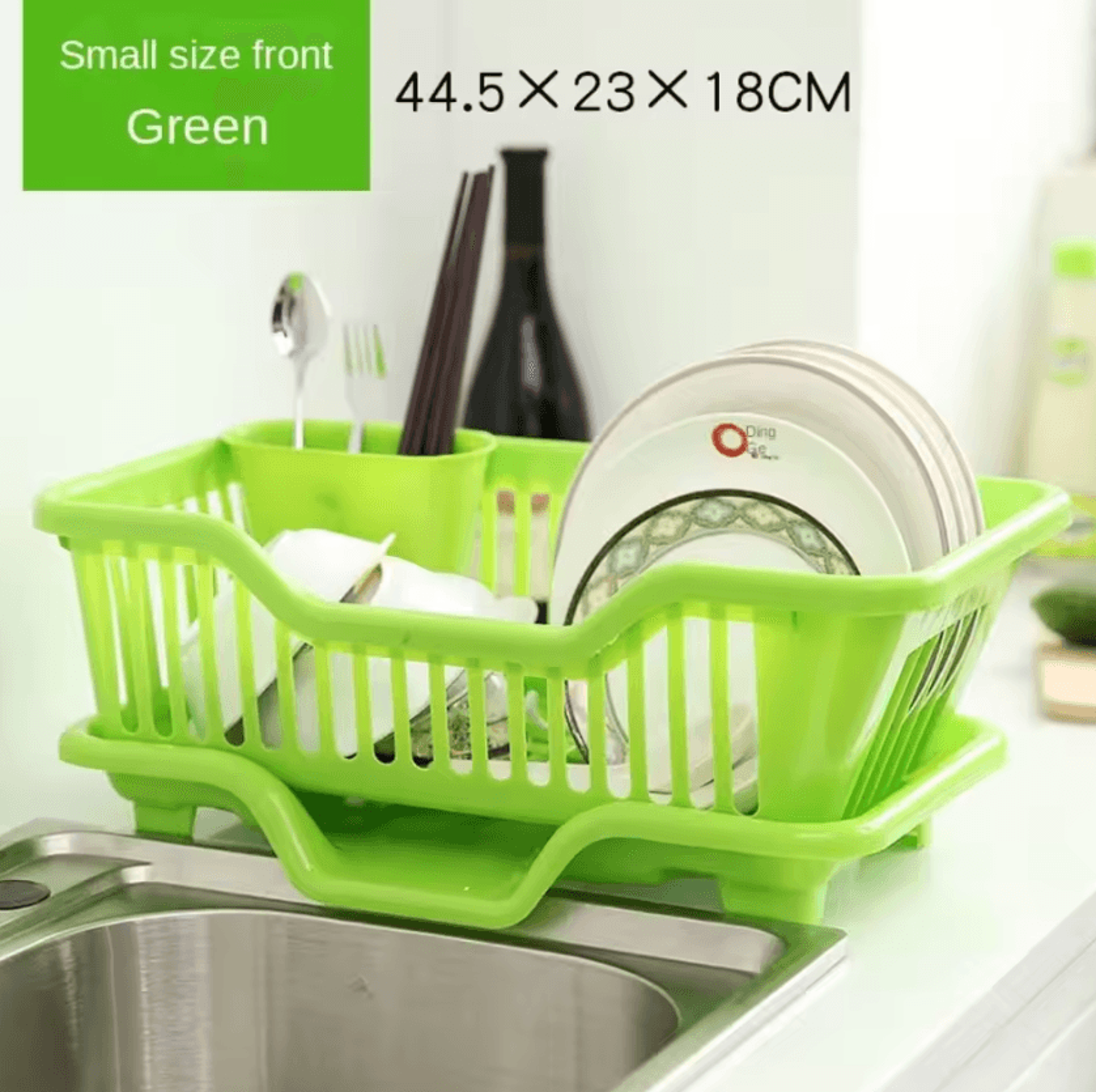 Countertop Dish Drying Rack With Drain Board  Kitchen Plate Bowl  Utensil Organizer 4