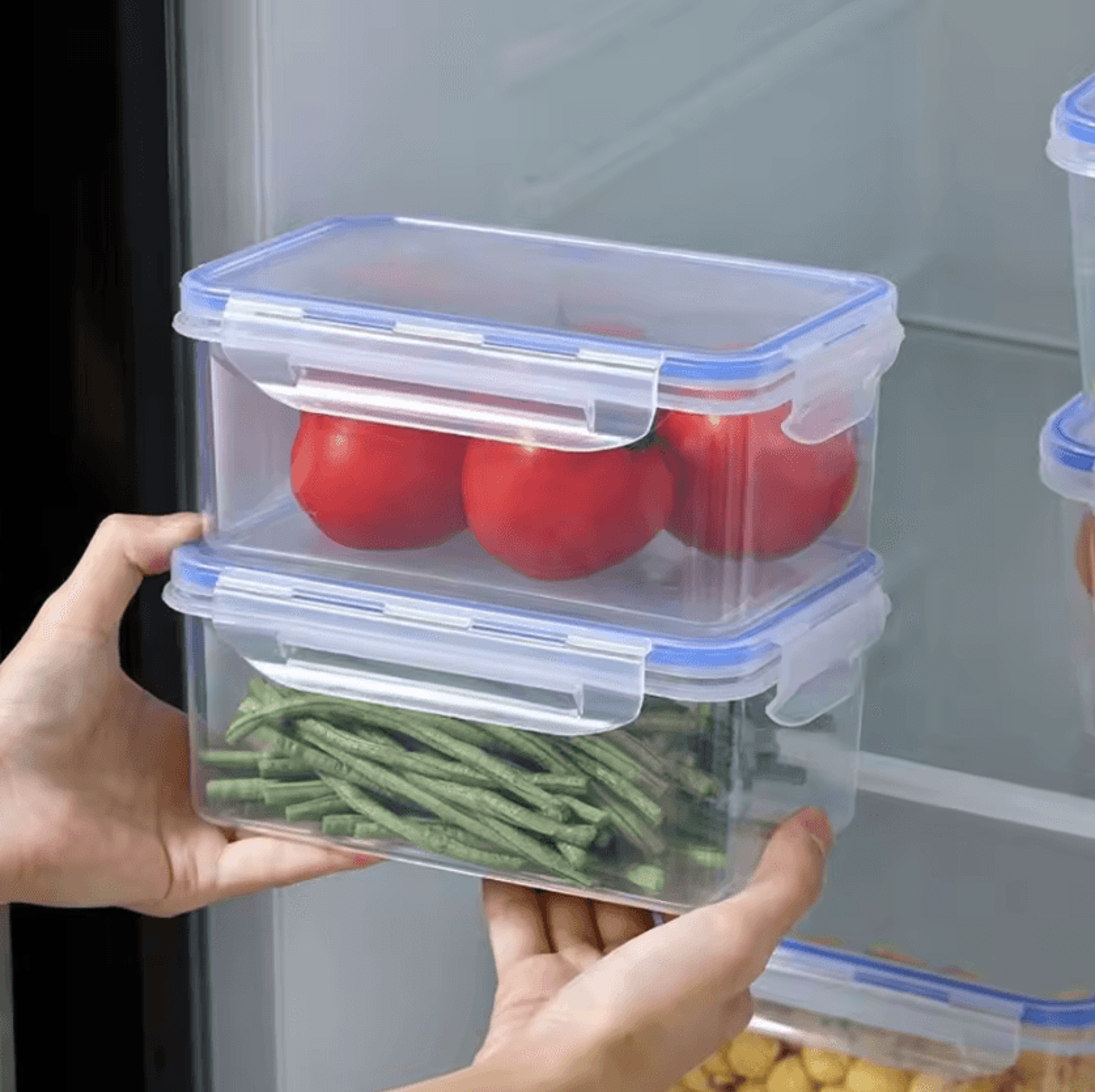 DoubleLayer Refrigerator Freshness Storage Box  Sealed Fruit  Vegetable Organizer With Drain Tray 3